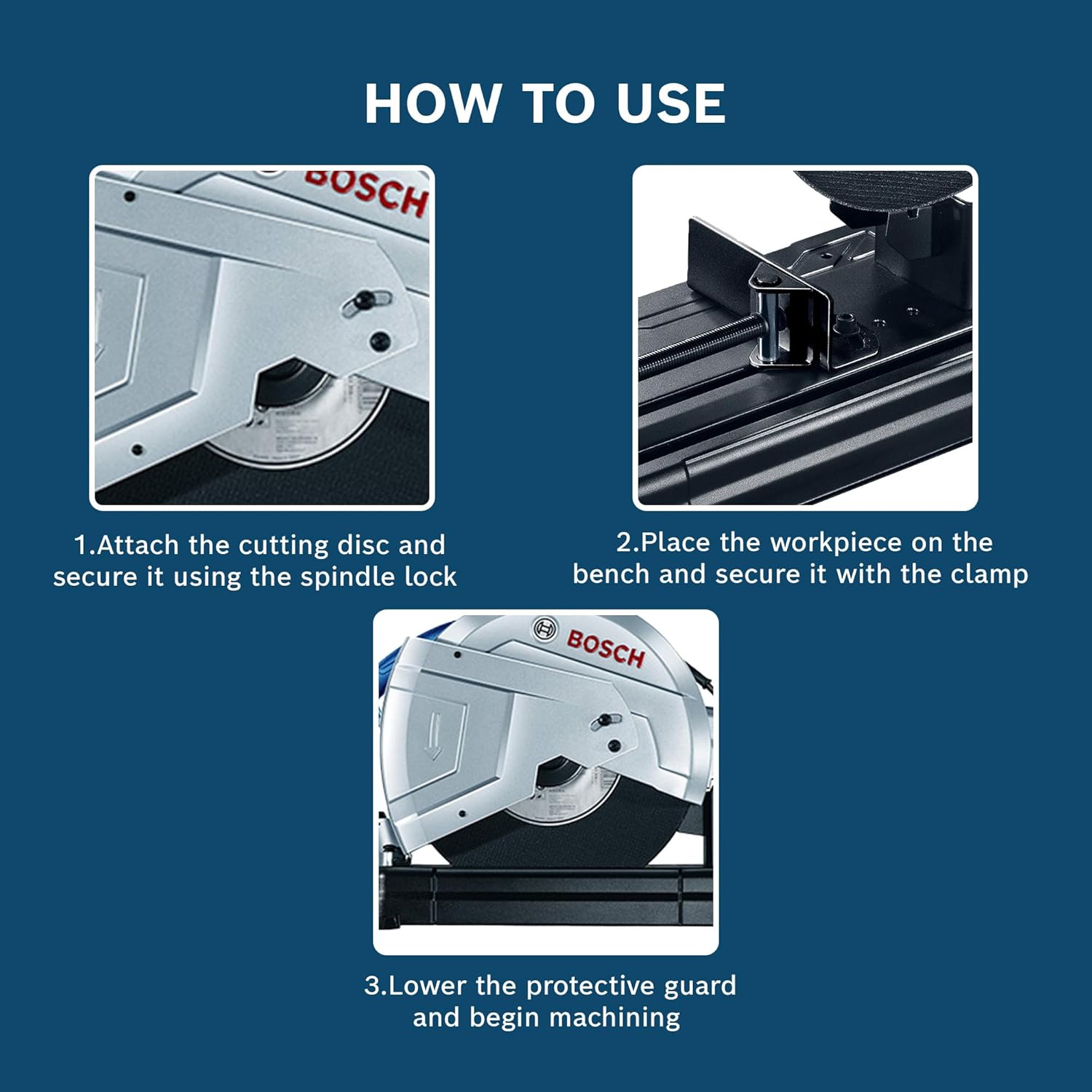 BOSCH GCO 220 Professional Electric Chop Saw Powerful Cut Off Saw Machine C-Handle Rated Power of 2200 W Speed upto 3800 RPM