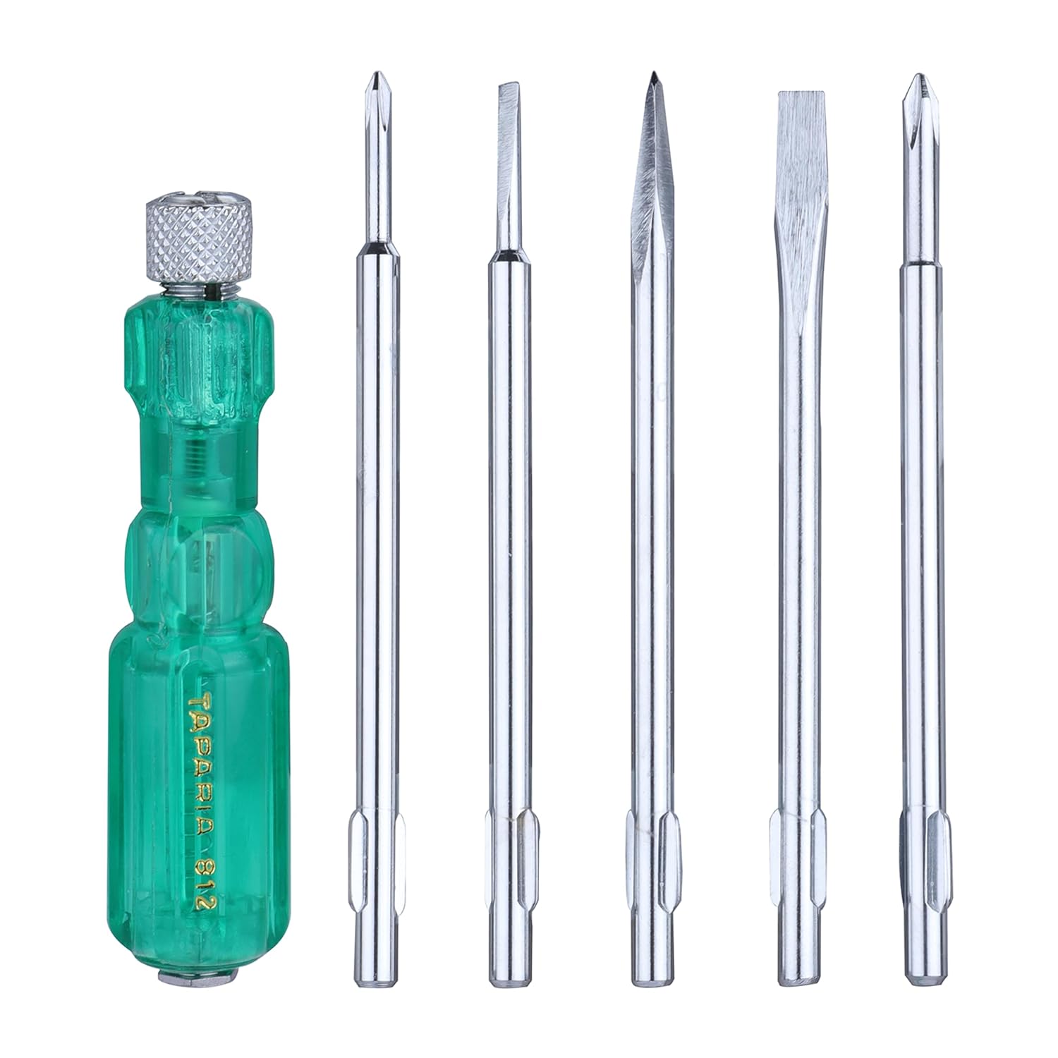 Taparia 812 Screw Driver Set with Neon Bulb, Silver & Green, 1 Piece