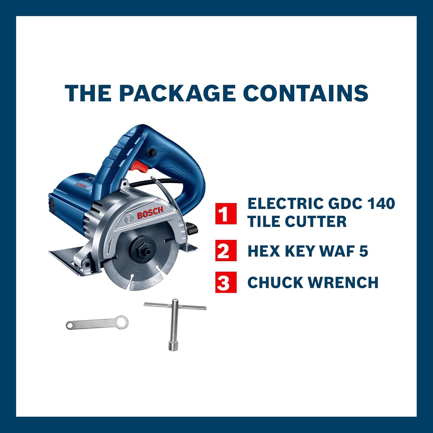 BOSCH Professional GDC 140 Electric Tile Cutter, Electric Tile Cutter with Chuck Wrench,