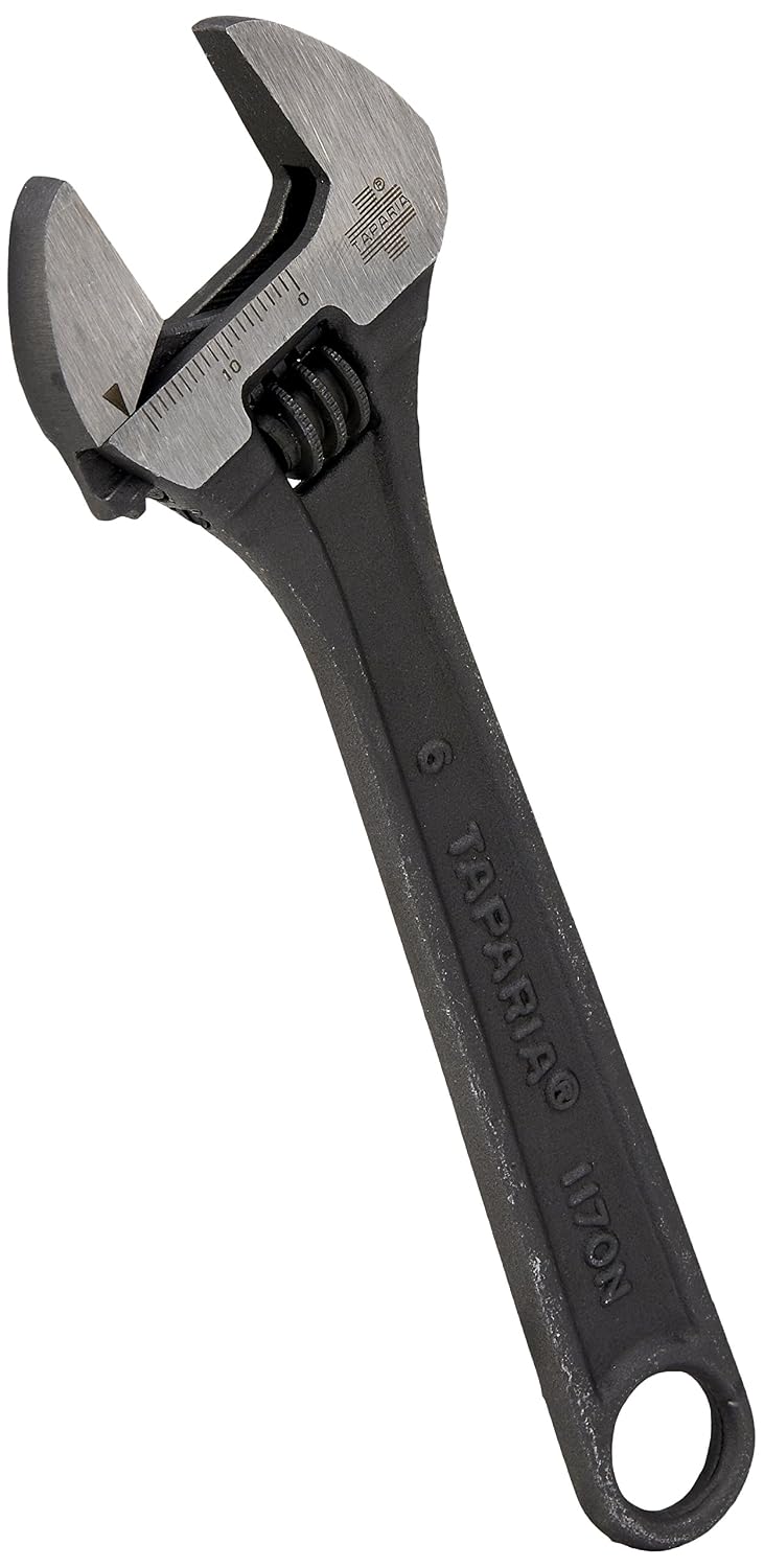 Taparia 1171-8, 8-Inch (205 mm) Adjustable Spanner – Forged Chrome Vanadium Steel with Precision Jaws and Insulated Grip, 26mm Jaw Opening for Tightening, Loosening, and Plumbing – Professional Tool for Mechanics, Electricians, and DIY Repairs