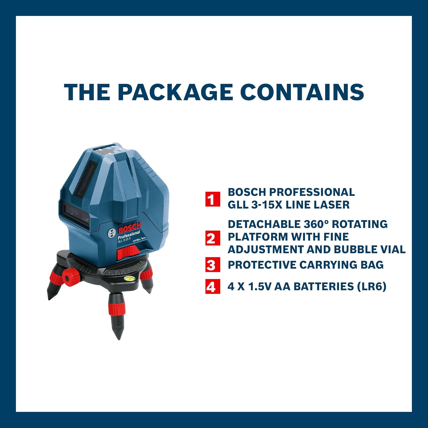 Bosch Professional GLL 3-15X Line Laser, IP54 15m Self Levelling