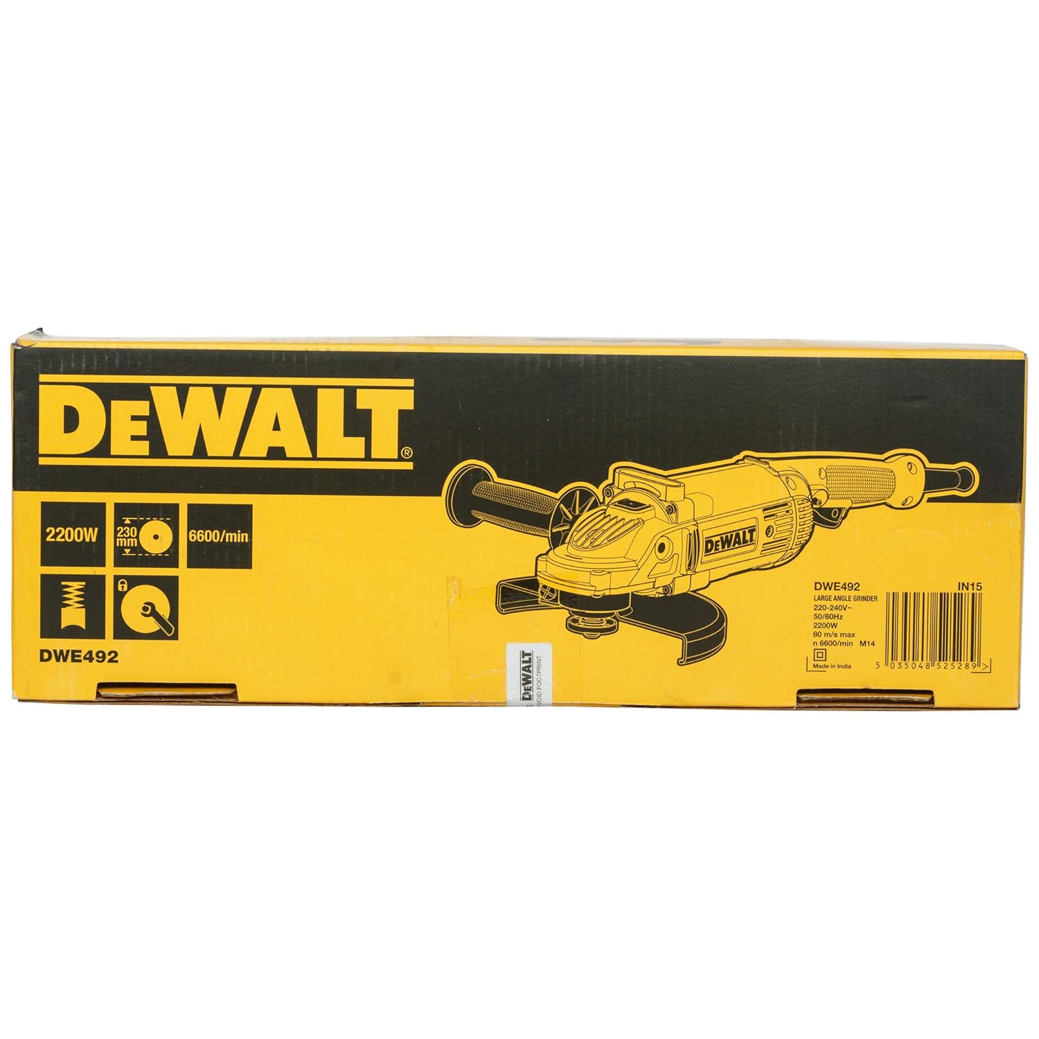 DEWALT DWE492-IN 2200W 230mm Heavy Duty Large Angle Grinder
