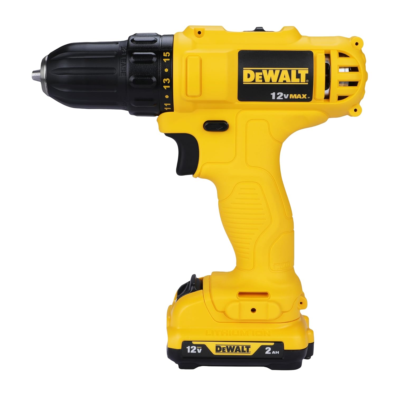 DEWALT DCD700D2A-B1 12V, 10mm XR Li ion Cordless Drill Driver with 2×2.0 Ah Batteries + 109 Pieces Accessory Kit