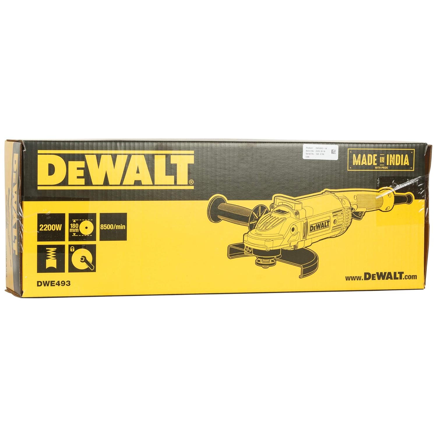 DEWALT DWE493-IN 2200 Watt 180 mm Heavy Duty Large Angle Grinder