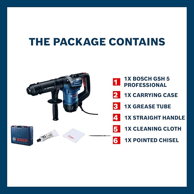 Bosch GSH 5 Heavy Duty Corded Electric Demolition Hammer with SDS Max