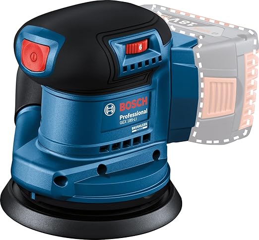 BOSCH GEX 185-LI PROFESSIONAL Cordless Random Orbit Sander with Dust Bag 18.0 V (Solo)