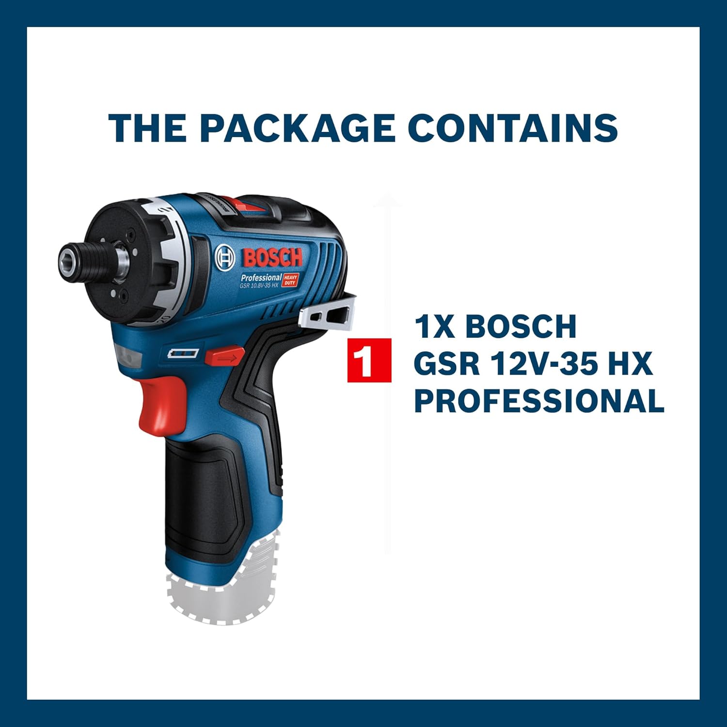 Bosch GSR 12V-35 HX Heavy Duty Cordless Screwdriver, Brushless Motor, Metal Gear, 1,750 rpm, 10 mm Chuck, 1/4″ bit, 0.5 Kg + Carrying Case (12V Battery and Charger sold