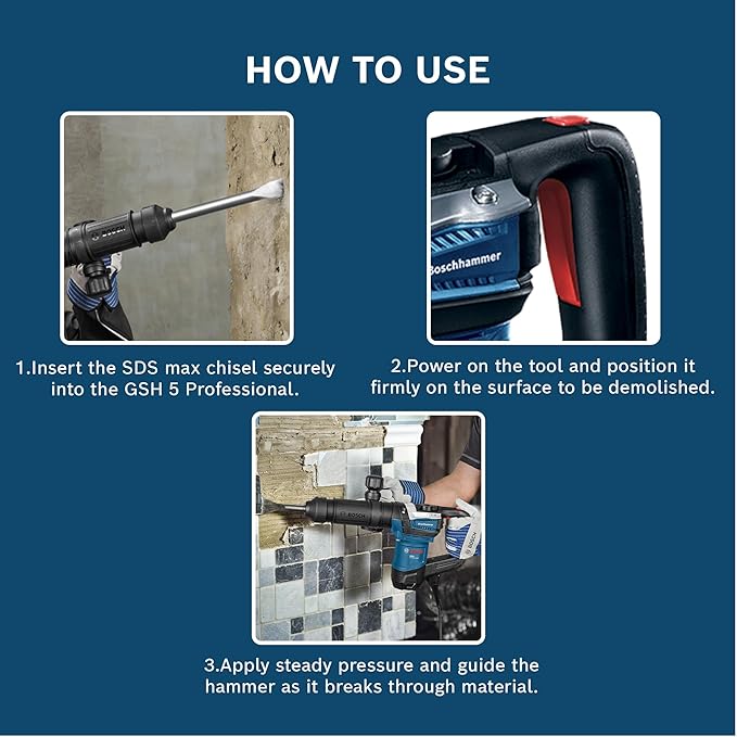 Bosch GSH 5 Heavy Duty Corded Electric Demolition Hammer with SDS Max