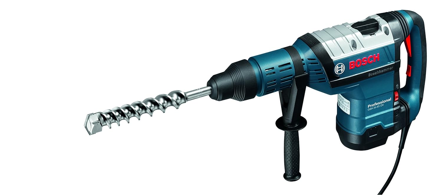 BOSCH GBH 8-45 DV Corded Electric Rotary Hammer with SDS Max | 1500 W, Turbo Power Function | Rated Speed 0-305 RPM | Impact Rate 1380 – 2760 BPM, Energy 12.5 J| Speed Selection | 1 Yr Warranty