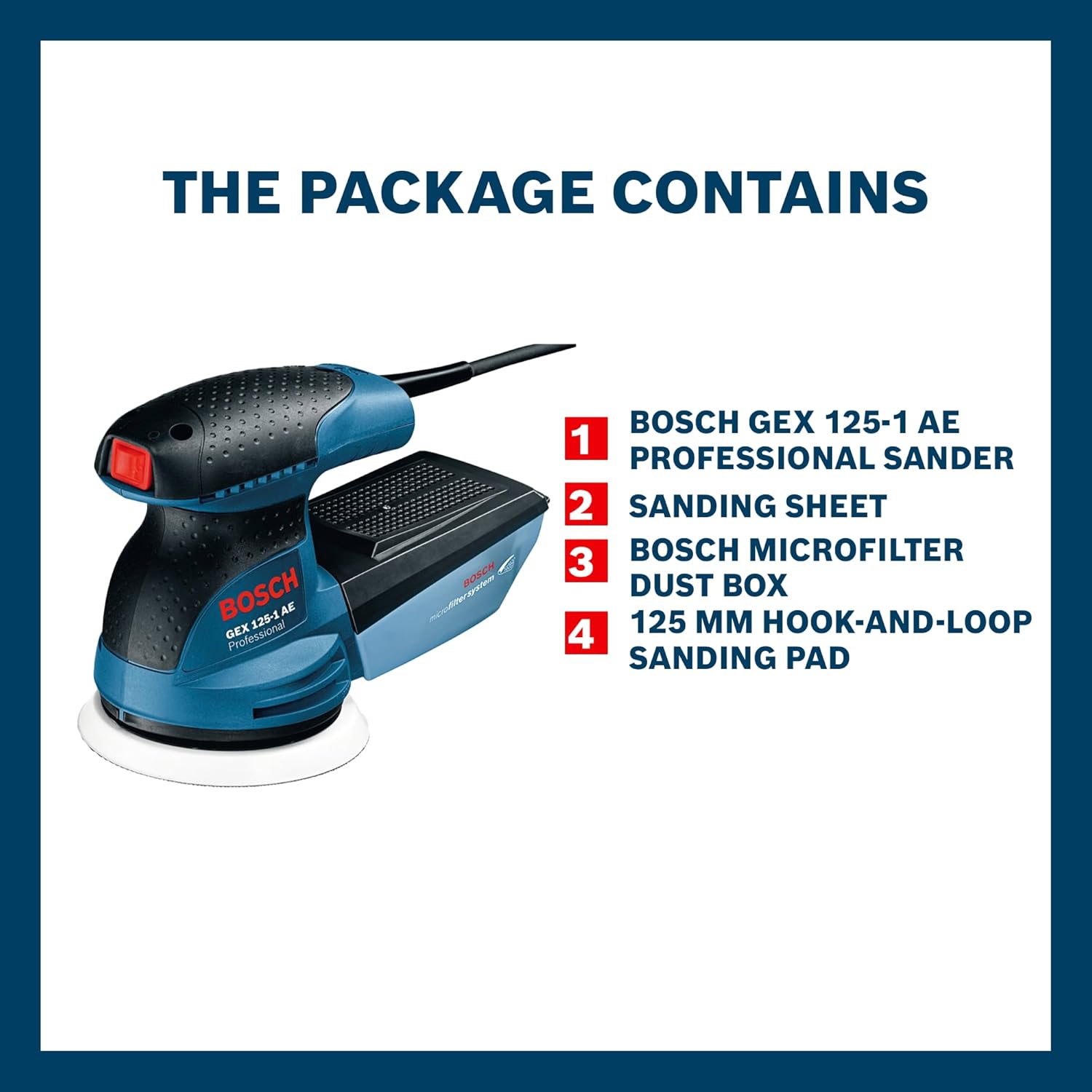 Bosch GEX 125-1 AE Heavy Duty Electric Random Orbit Sander, 250W