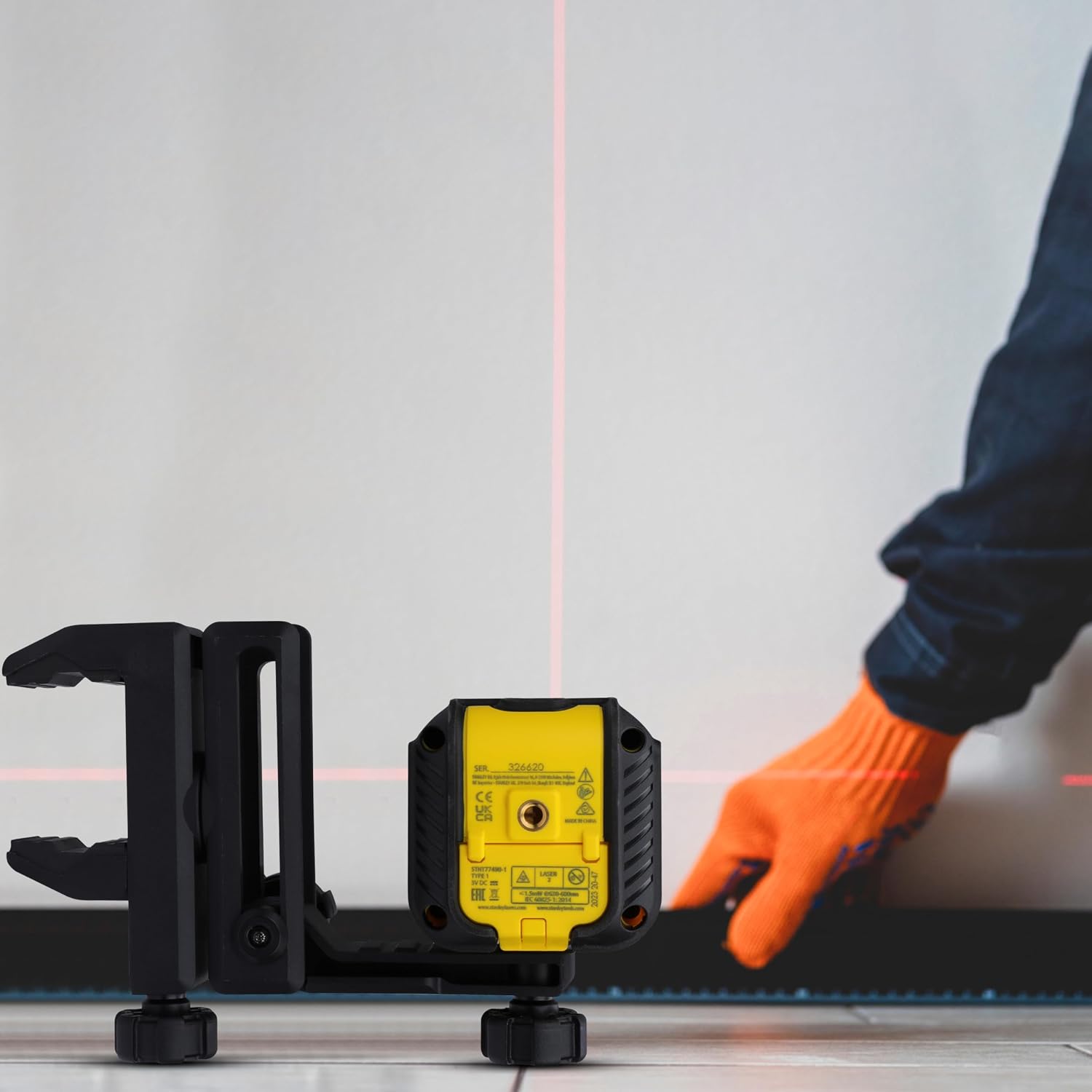 STANLEY STHT77498 CUBIX® Red Beam Cross Line Laser Level with 2AA Batteries for Home, DIY & Professional Use