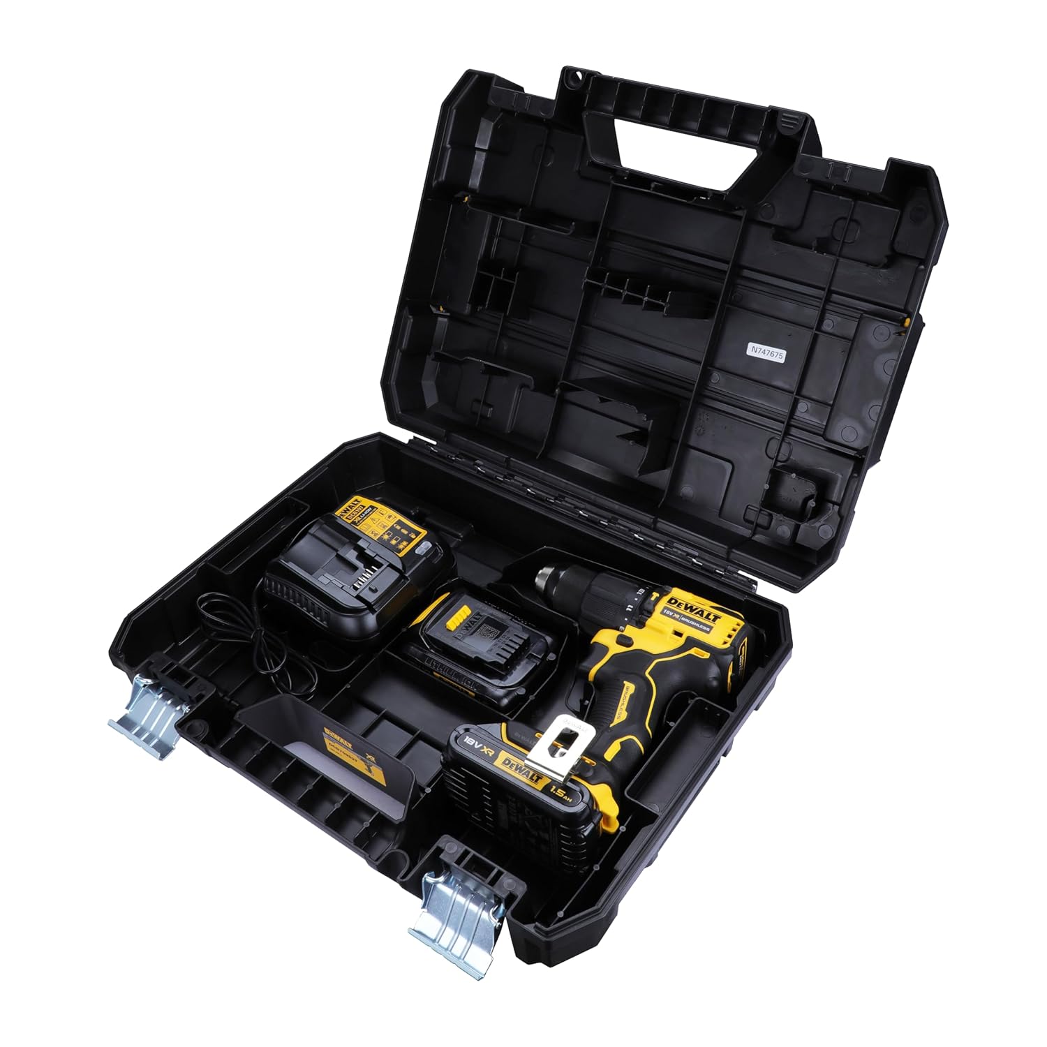 Dewalt DCD709S2T-QW Hammer Drill Machine Driver With Brushless Motor-2X1.5Ah Batteries Included For Drilling Purpose- 18V Li-Ion Sub-Compact Series Cordless 1213Mm