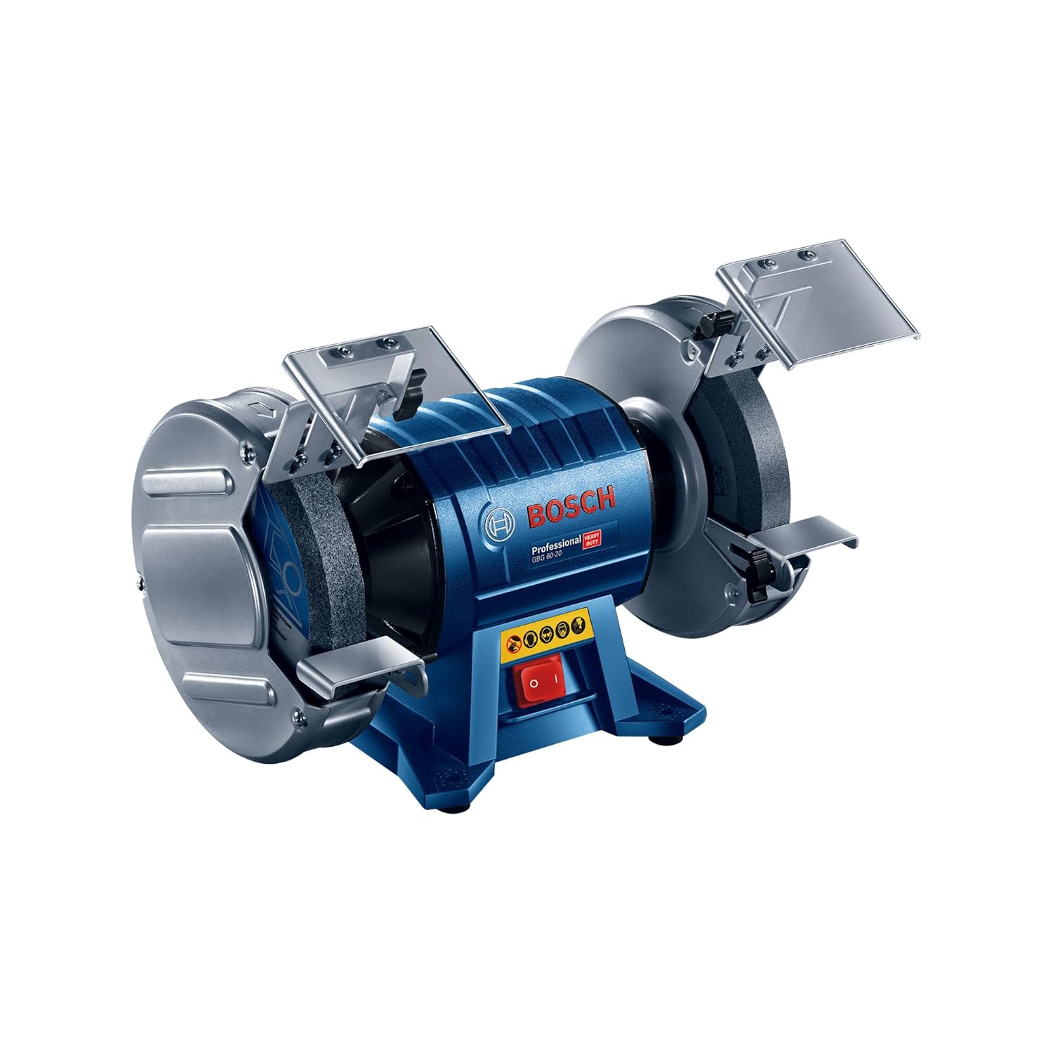 BOSCH GBG 60-20 Heavy Duty Double Wheeled Bench Grinder | 600 W | Die-Cast Aluminium Housing with Ball Bearings | Rated Speed 3600 rpm | 200 mm Grinding Disc| Professional Power Tool | 1 Yr Warranty