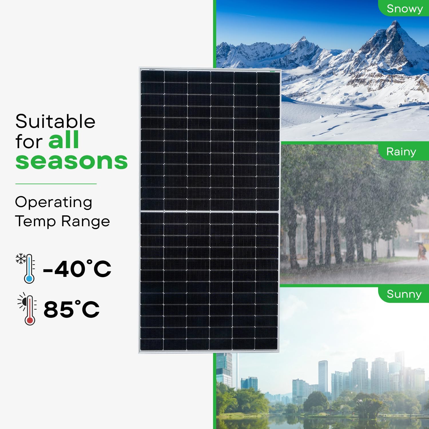 Waaree 550Wp 144Cells 44 Volts Framed Dual Glass Mono PERC Bifacial Solar Module