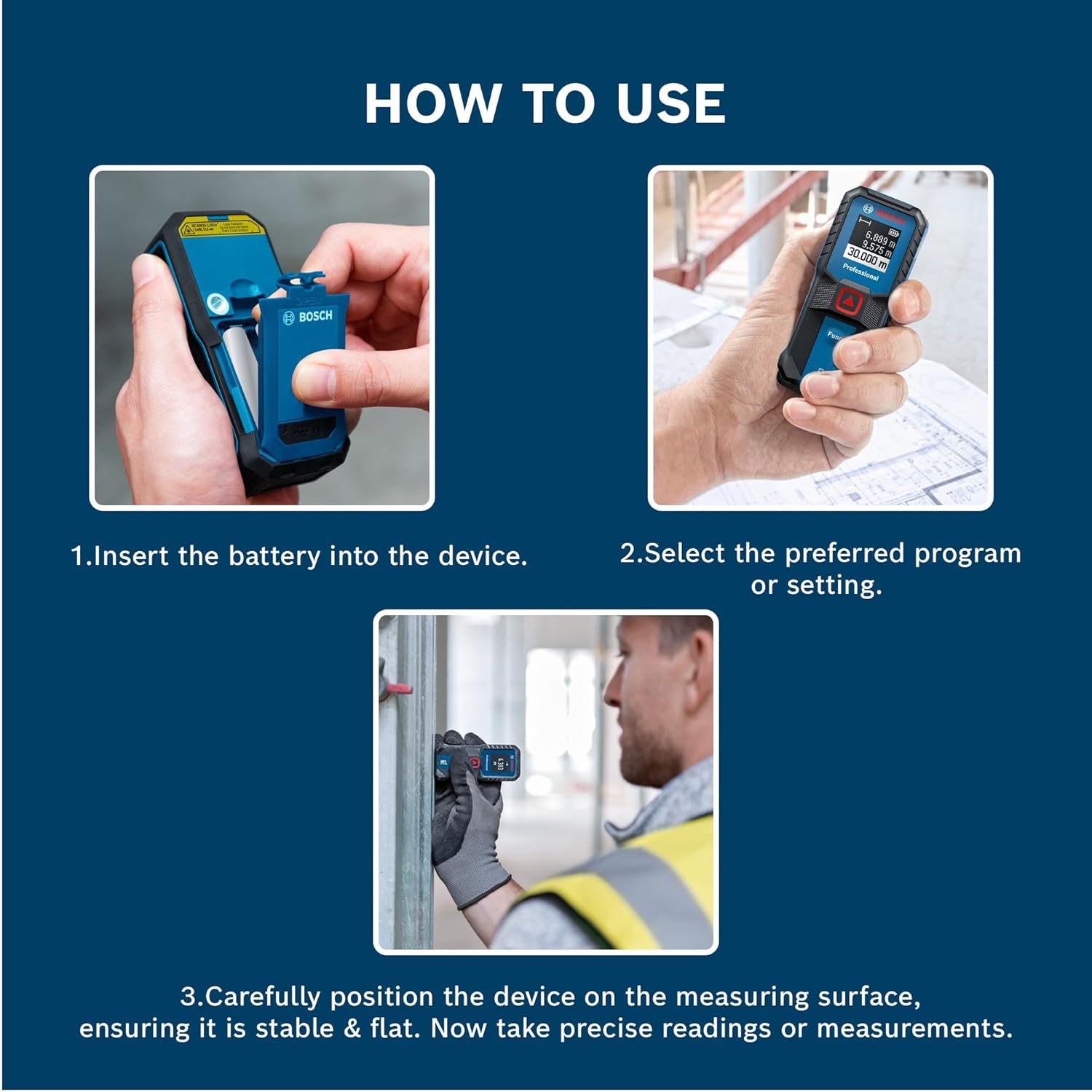BOSCH GLM 30-23 Professional Laser Measurer| Compact & User-Friendly Interface| Laser Class 2, Range up to 30 m, ±1.5 mm | Ergonomic & ISO Certified| Batteries Included| 1 Year Warranty