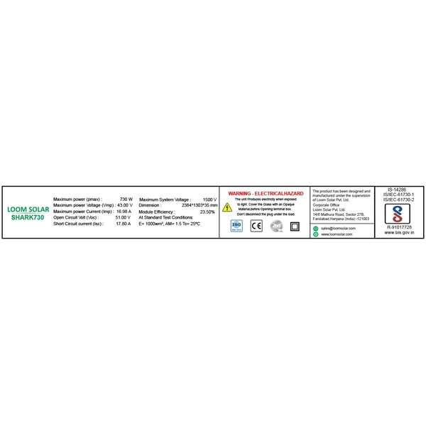 SHARK 730~750 Wp HJT Dual-Glass Solar Panel (Pack of 33)