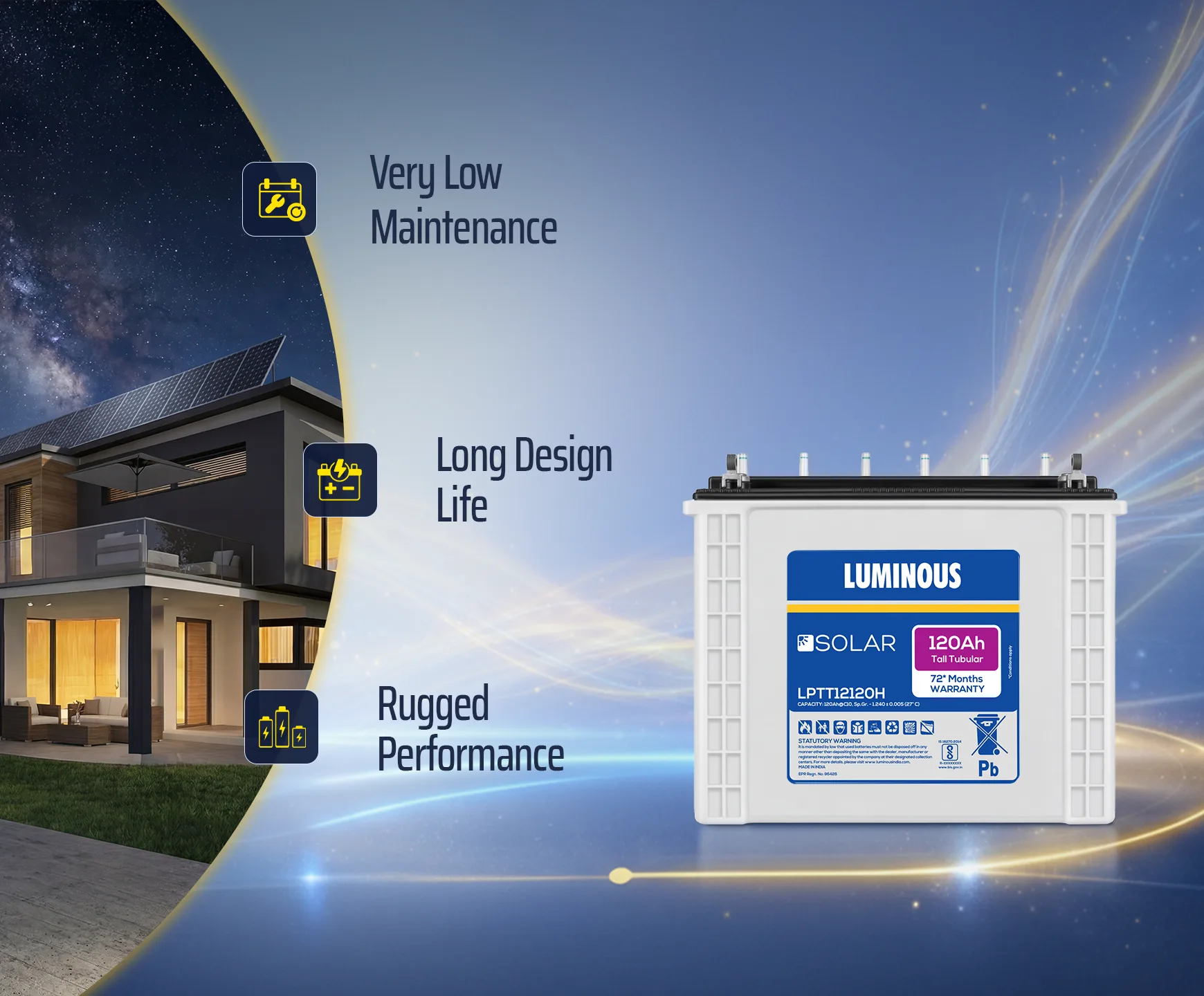 Luminous Solar Battery – LPTT 12120H
