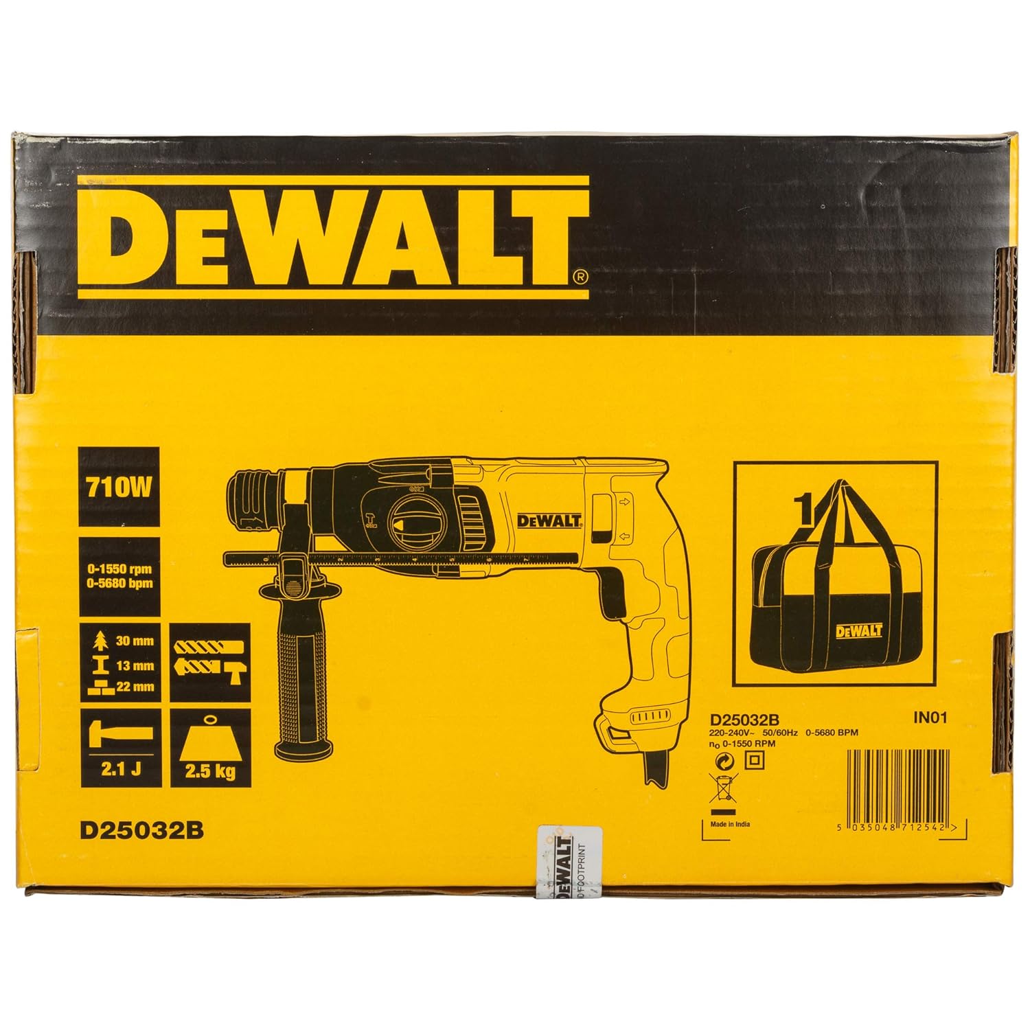DEWALT D25032B-IN 22mm 710W 2 Mode SDS Plus Rotary Hammer