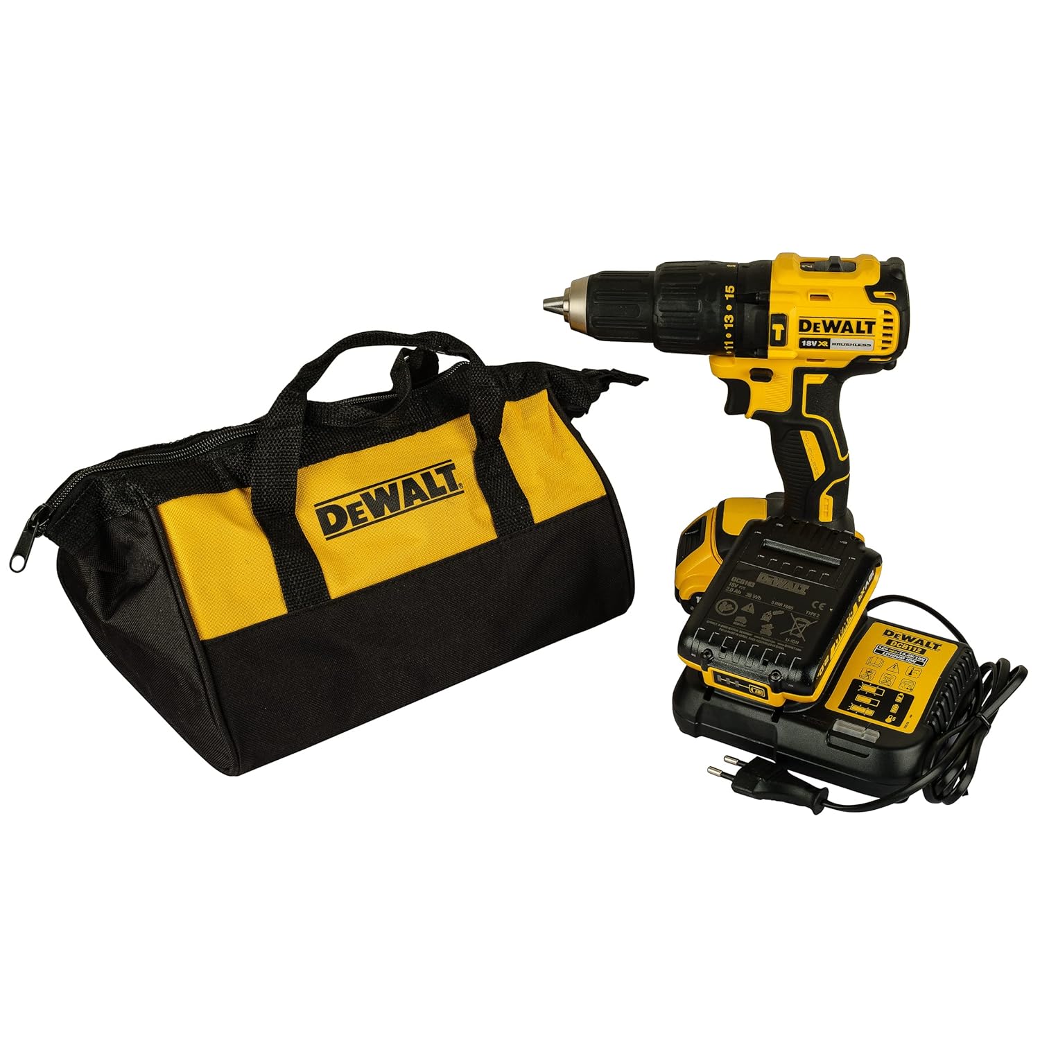 Dewalt Dcd7781D2 18V 13Mm Cordless Compact Brushless Hammer Drill Machine With 2X2.0Ah Li-Ion Batteries