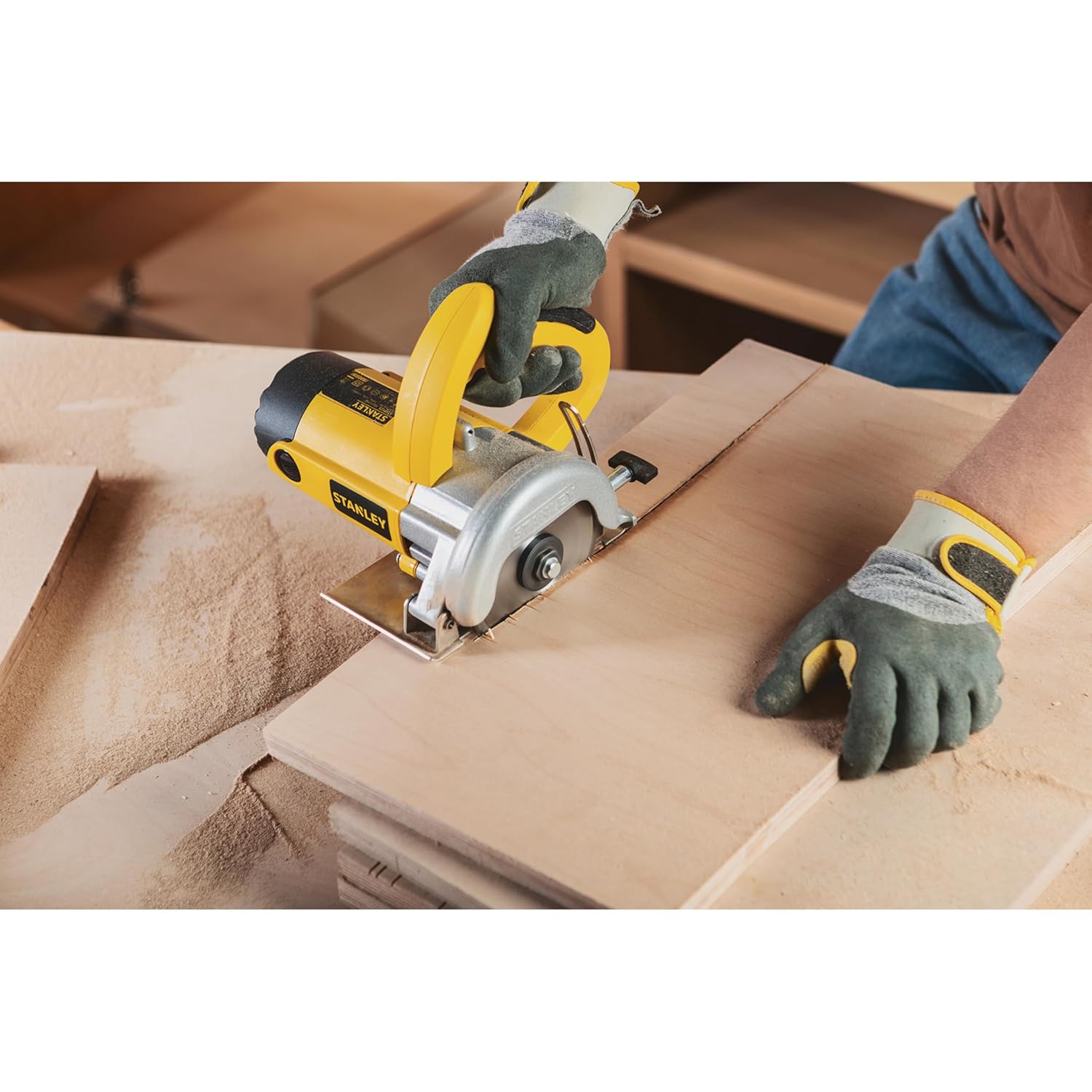STANLEY STSP125-IN Tile Cutter Machine for Cutting Varied Ranges of Tiles, 1320 Watt 5”125mm, Optimized 13500 RPM for High Cutting Efficiency, 1 Year Warranty