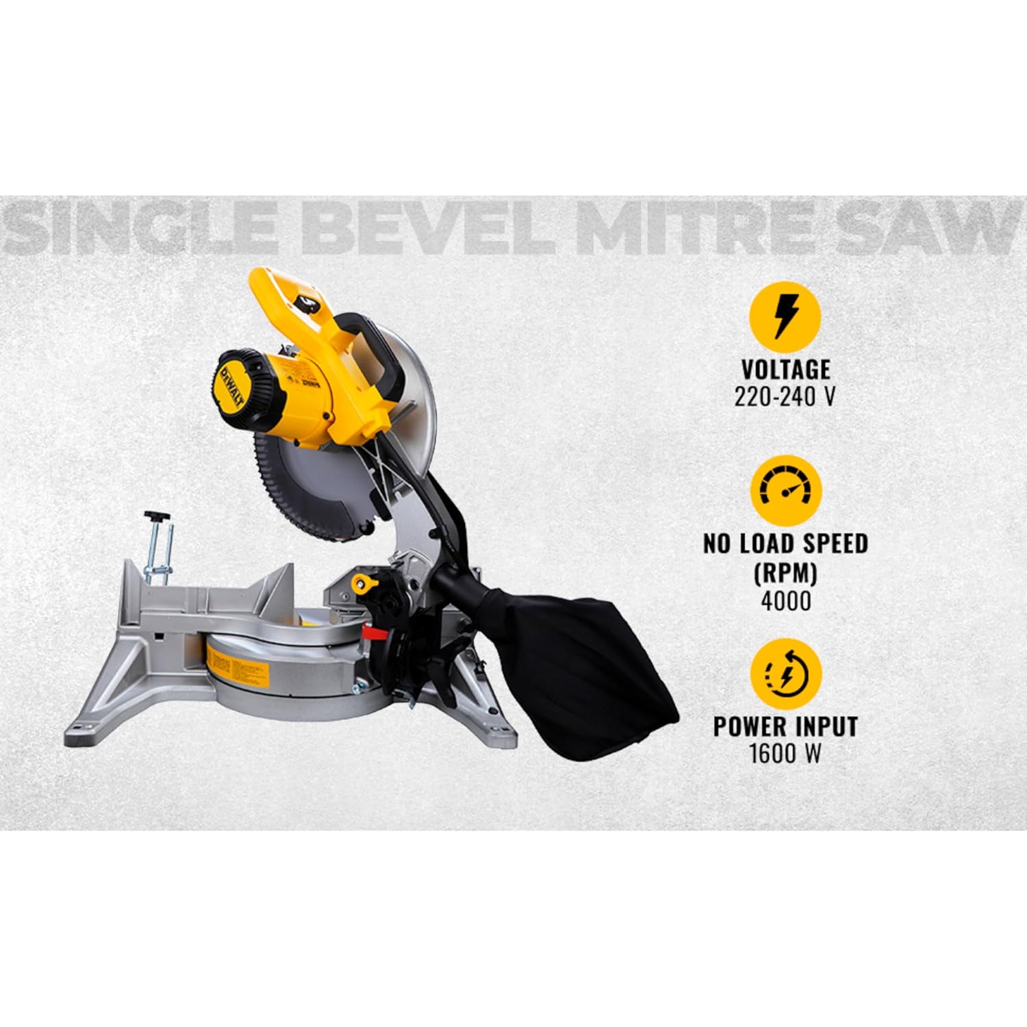 DEWALT DWS715-IN 12 15Amp Corded Single-Bevel Compound Miter Saw & 60T TCT Blade-1600W,4000 RPM,Used in Hardwood Flooring, Dimensional Lumber, Baseboard, Window & Door Casing, Moldings,Cabinet Work