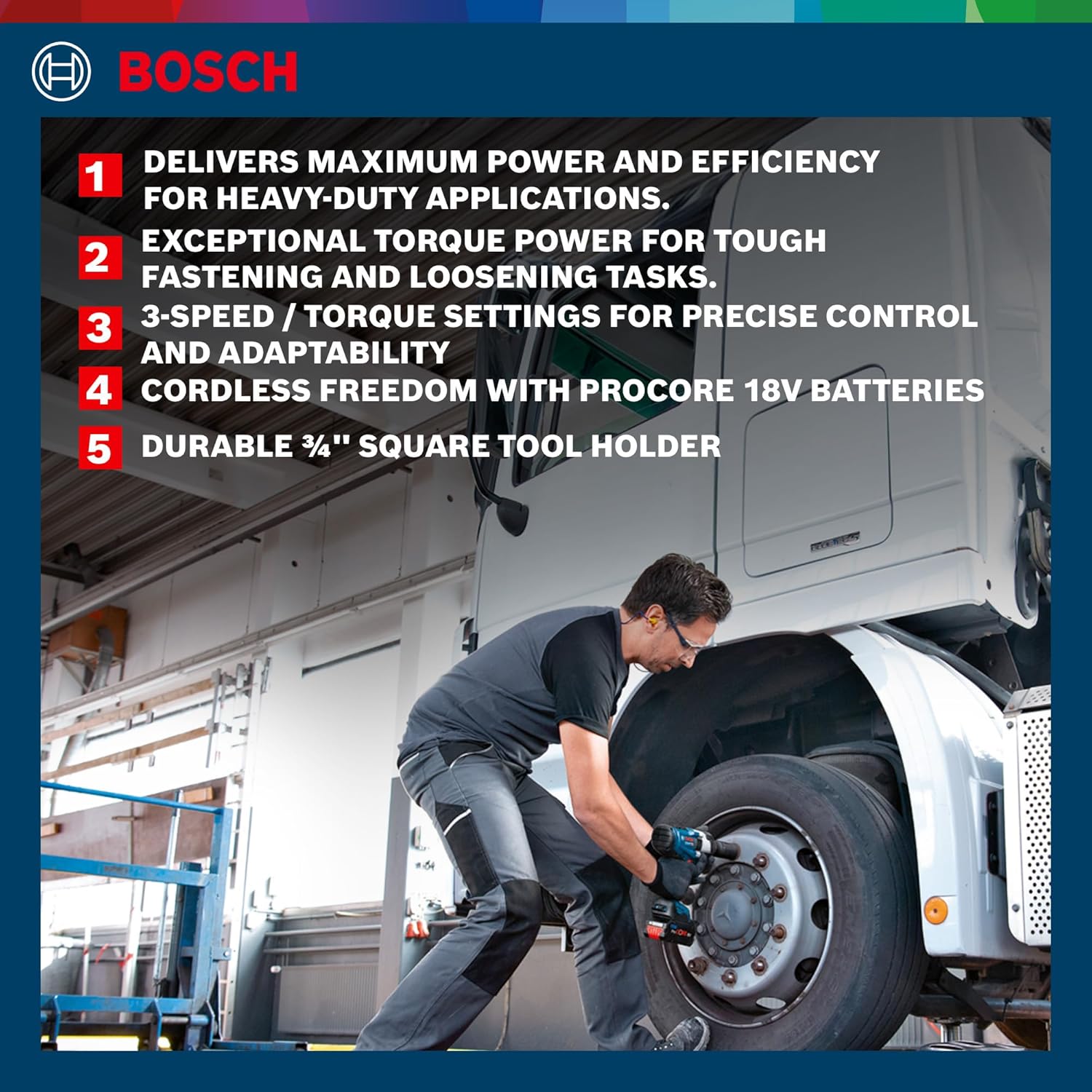 Bosch GDS 18V-1050 H Heavy Duty Cordless Impact Wrench Solo, BITURBO Brushless Motor, 1,050 Nm, M 24, 2.9 kg, Speed Selection, GDS 18V 1050 H Impact Wrench with Cardboard Box