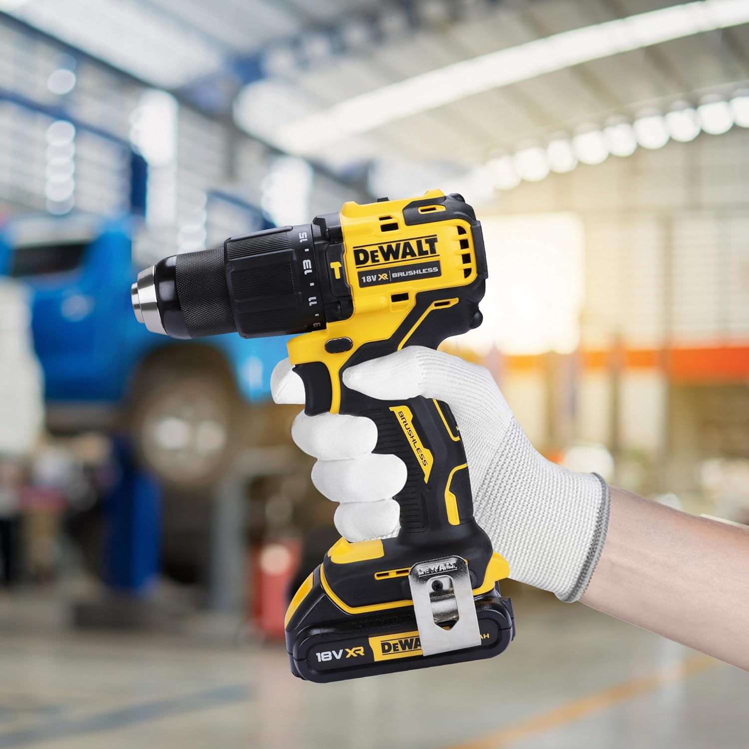 Dewalt DCD709S2T-QW Hammer Drill Machine Driver With Brushless Motor-2X1.5Ah Batteries Included For Drilling Purpose- 18V Li-Ion Sub-Compact Series Cordless 1213Mm