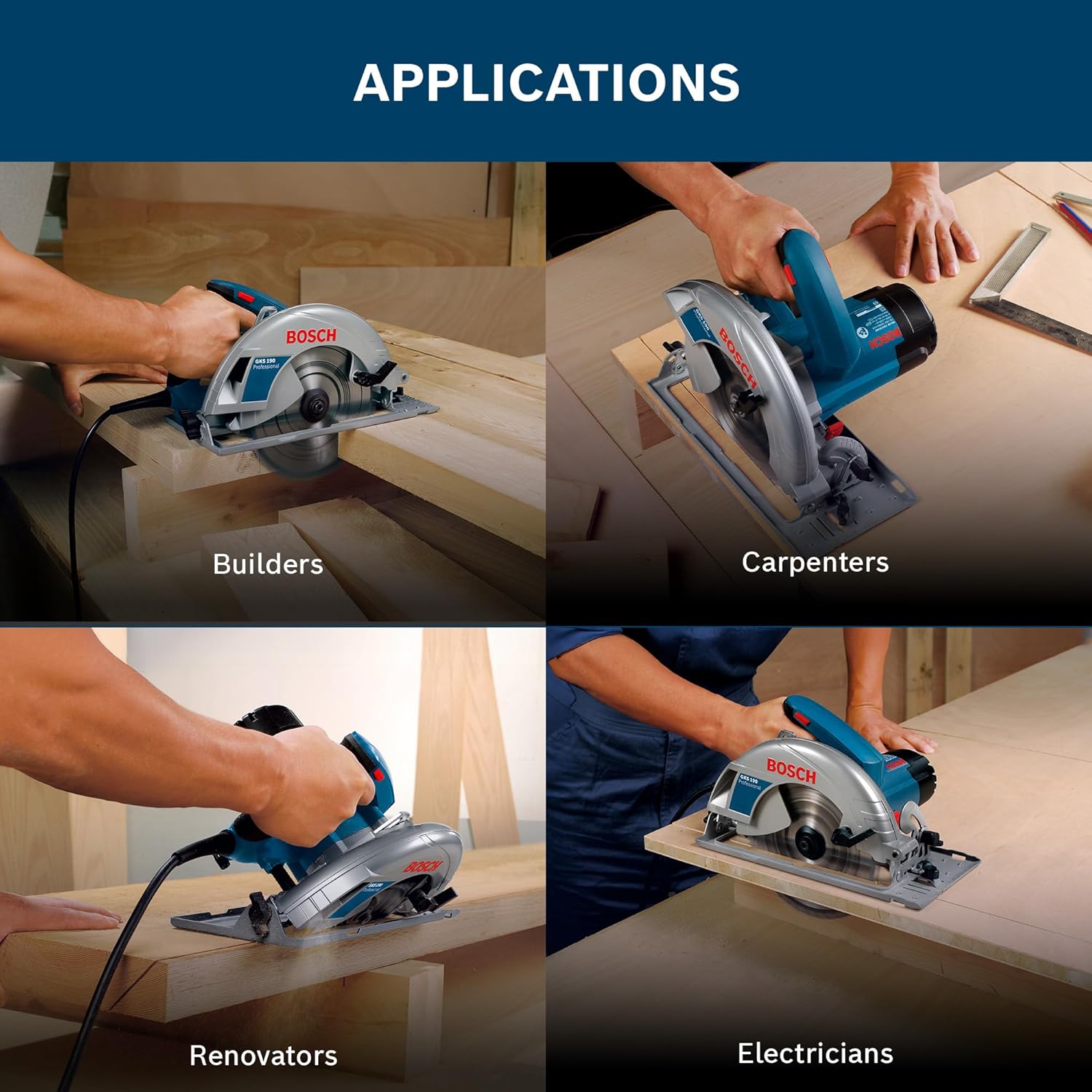 Bosch GKS 190 Professional Corded Circular Saw, 1400W Motor