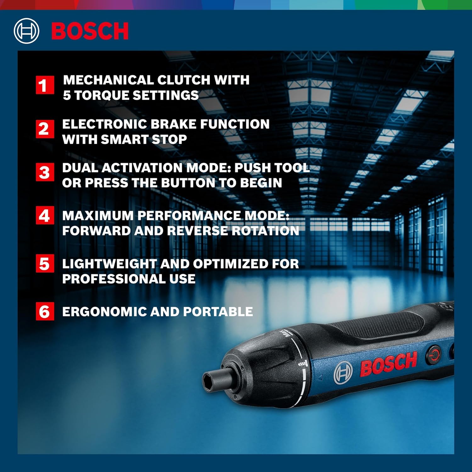 BOSCH GO 2.0 Professional Kit | 33-Piece Screwdriver Bit Set| 3.6V Battery | Speed 360 RPM | Torque (Hard/Soft) 5/2.5 Nm | Push Start and Smart Stop | ¼” Inter HEX Tool Holder