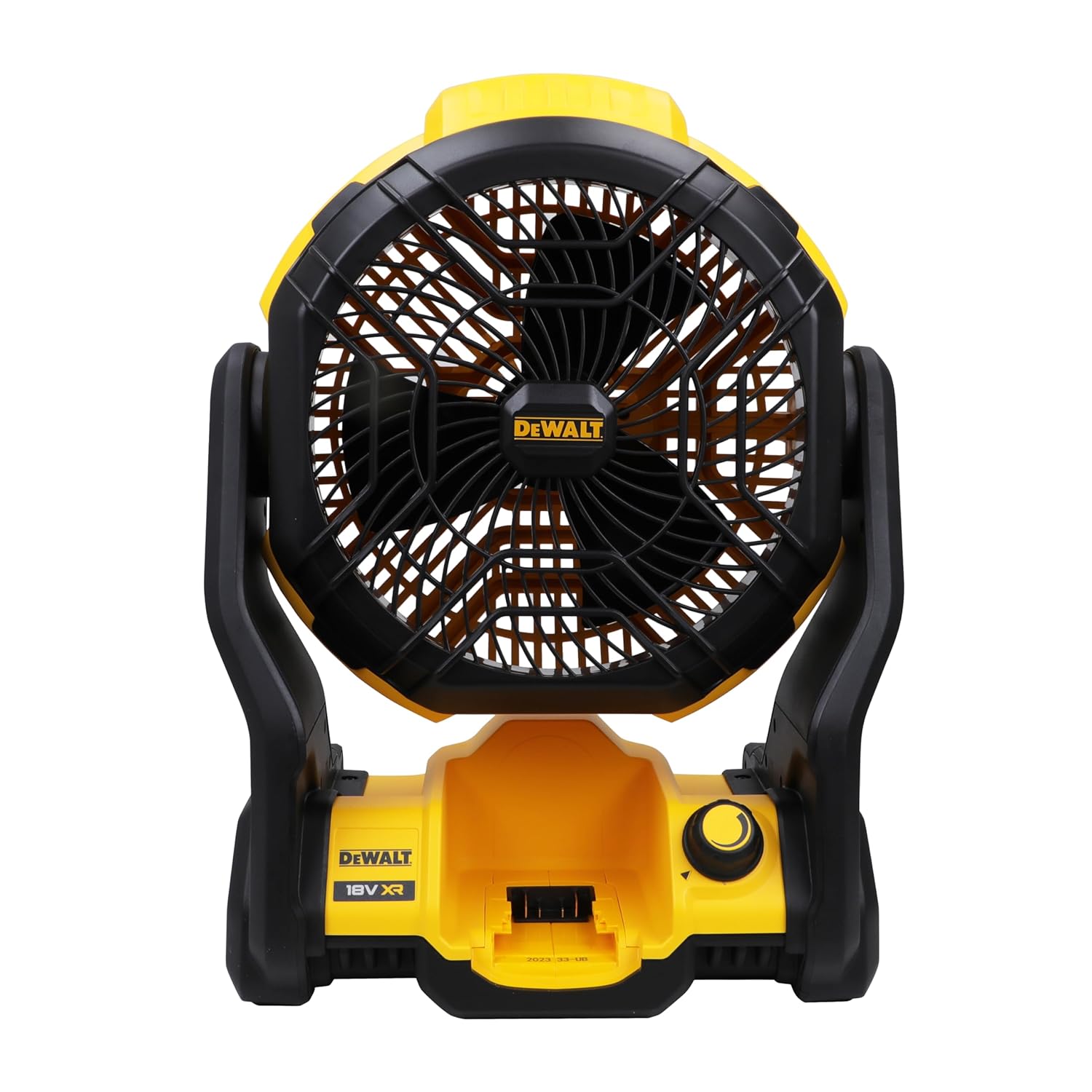 DEWALT DCE512N-XJ 18V XR 3000 RPM Fan Speed Cordless Brushless Portable Jobsite Fan – IP54 Rated (Bare Tool), Yellow & BlackDEWALT DCE512N-XJ 18V XR 3000 RPM Fan Speed Cordless Brushless Portable Jobsite Fan – IP54 Rated (Bare Tool), Yellow & Black