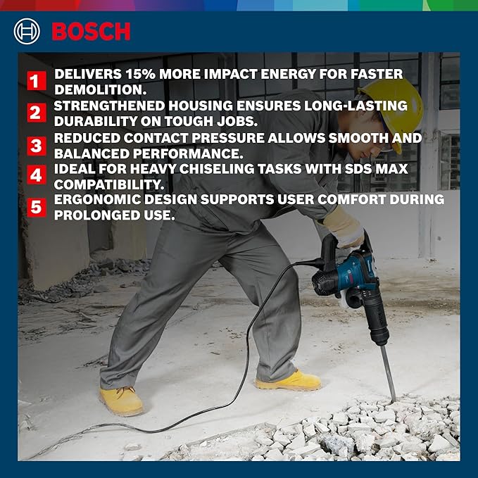 Bosch GSH 5 Heavy Duty Corded Electric Demolition Hammer with SDS Max