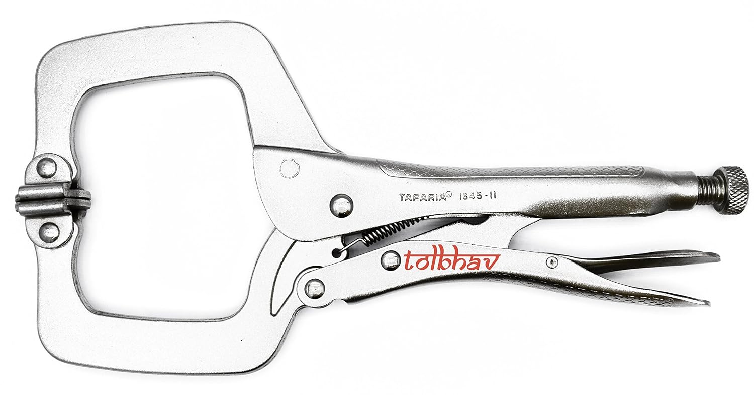 Taparia 1645, 11 inch, 280 mm Locking Pliers Clamp with Swivel Pads visevice grip – Pack of 1
