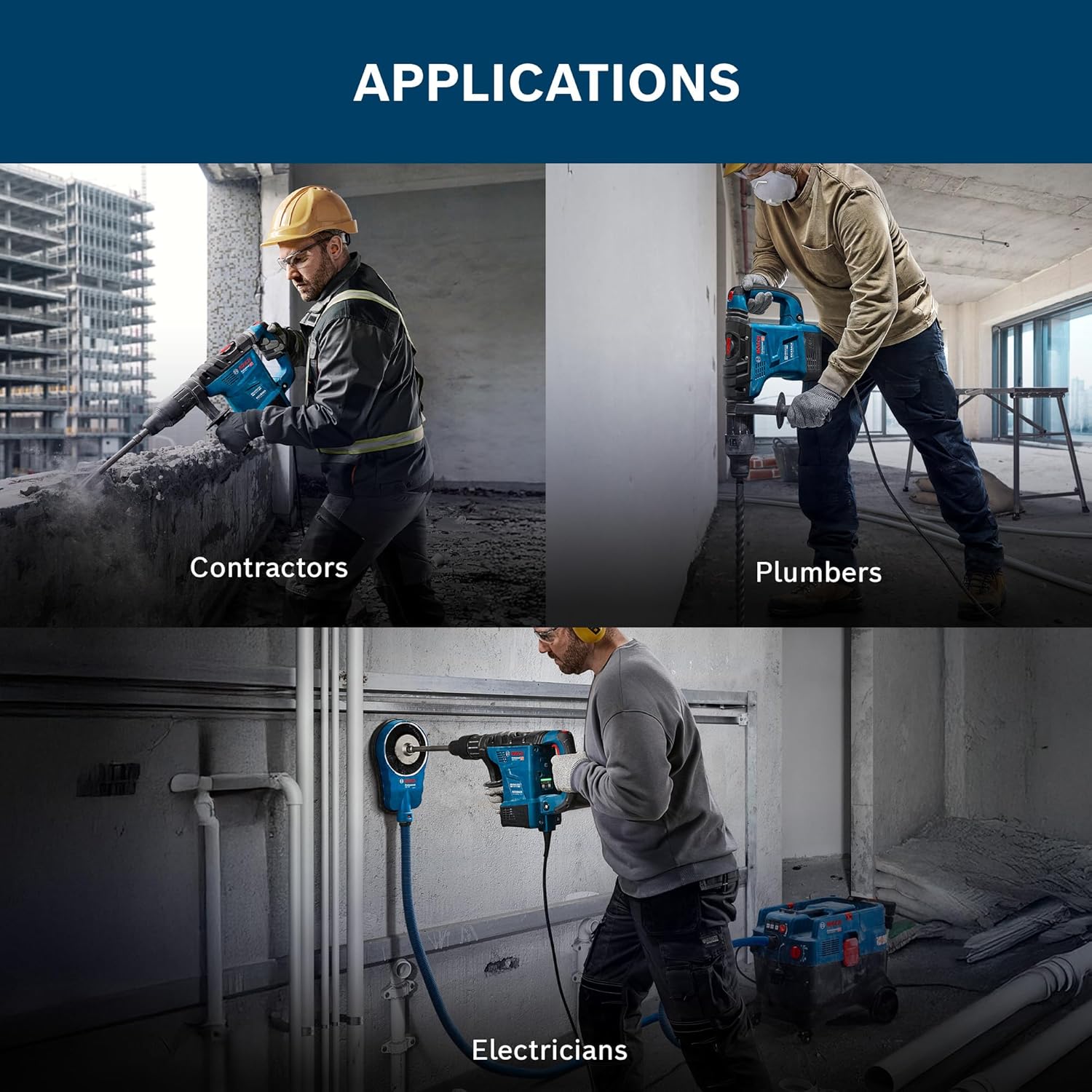BOSCH GBH 6-42 C Professional SDS Max Rotary Hammer, Brushless Motor, KickBack Control, Safety Clutch, Vibration Control