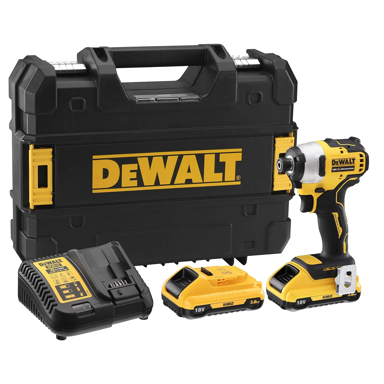 DEWALT DCF809L2T-QW – 18V Li-ion Sub-Compact Series Cordless 14 Impact Driver with Brushless Motor-2x3Ah Batteries Included