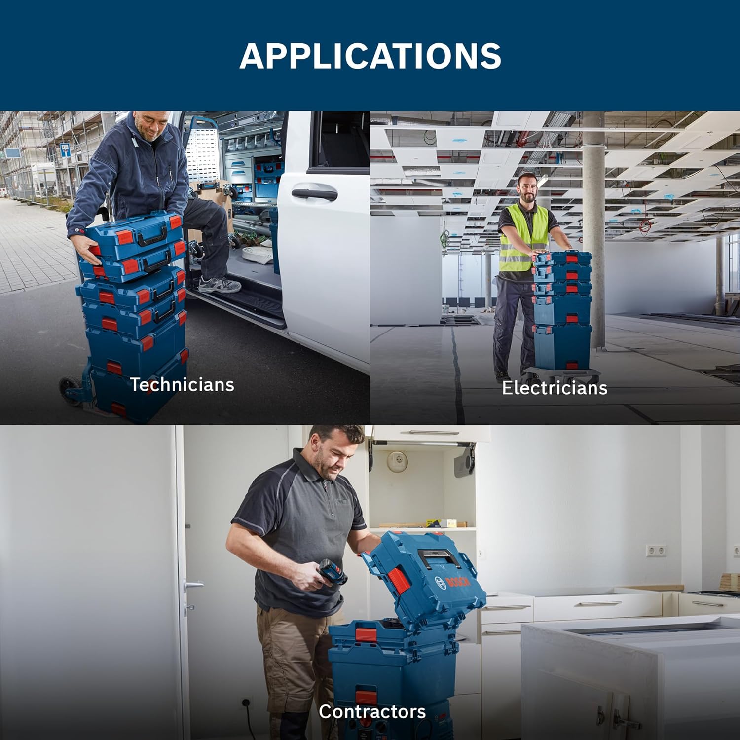 BOSCH L-BOXX 102 Professional Carrying Case System with Improved Click-Mechanism, Full Compatibility, Robust Design & Easy Handling, Dimensions: 357 x 442 x 117 mm, 6 Months Warranty