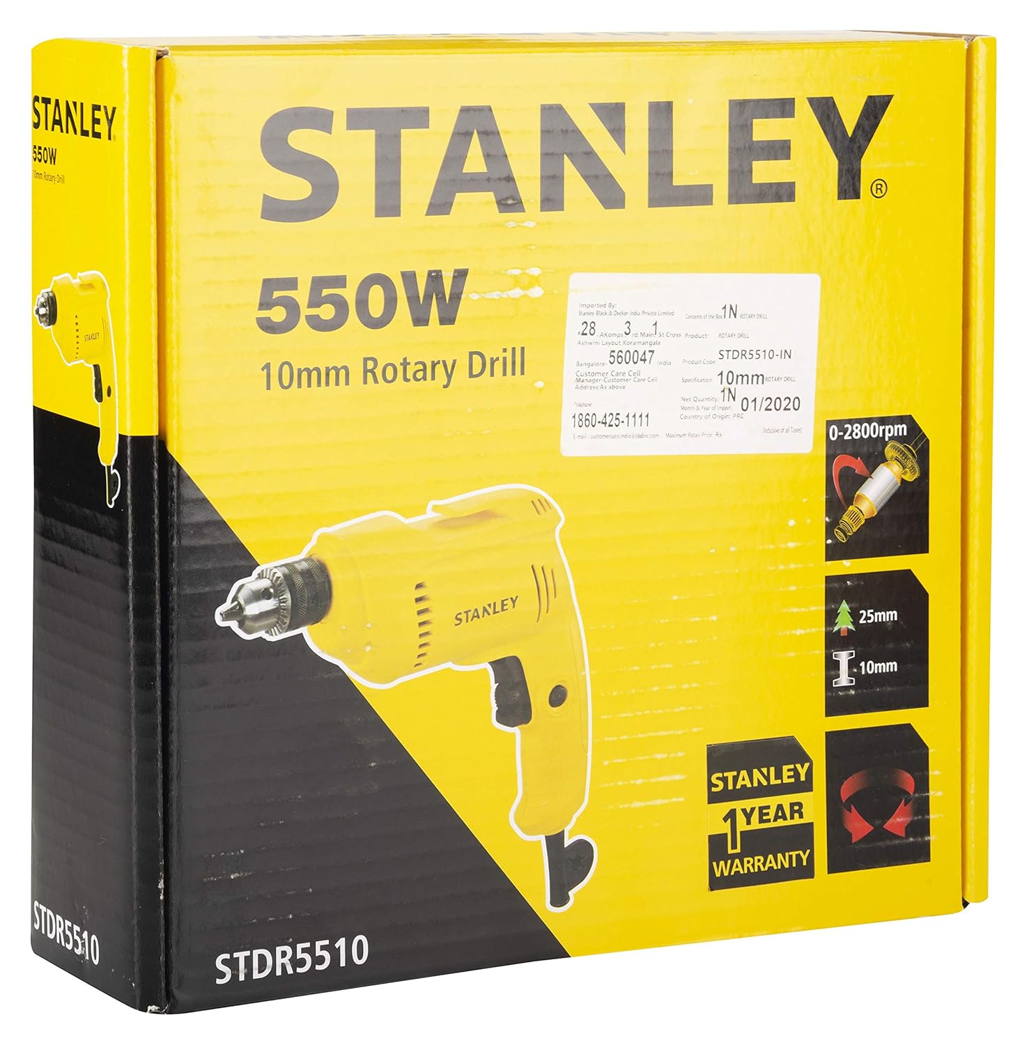 STANLEY STDR5510 550W 10mm Corded Electric Rotary Drill Machine