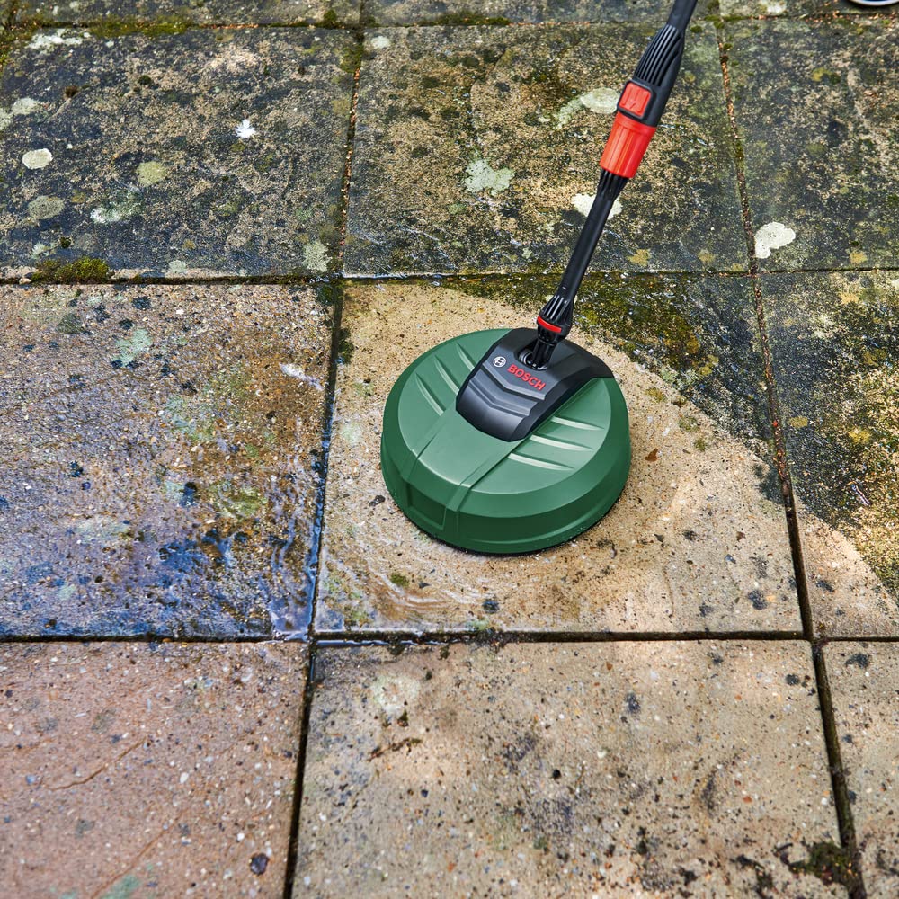 BOSCH Aqua Surf 250 Patio Cleaner, Cleansing Diameter 250mm, Pivoted Cleaning Head, Brush Skirt Controls Water Splashing | Max Pressure 140 Bar | Accessory for Aquatak Pressure washers | 0.68kg