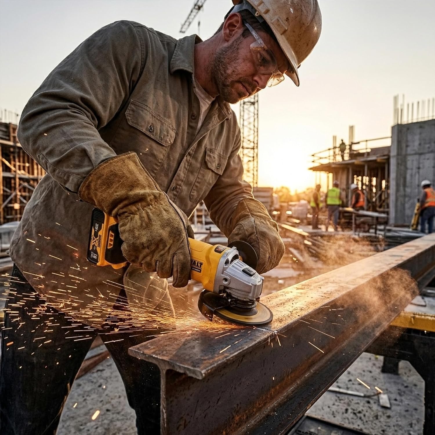 DEWALT DCG407P2T-B1 18V(20V MAX) 100mm (4″) Cordless Brushless Slide Angle Grinder Kit with (2) 5.0 Ah Li-ion Batteries & 1 Charger, 9000 RPM No Load Speed, SIDE HANDLE INCLUDED