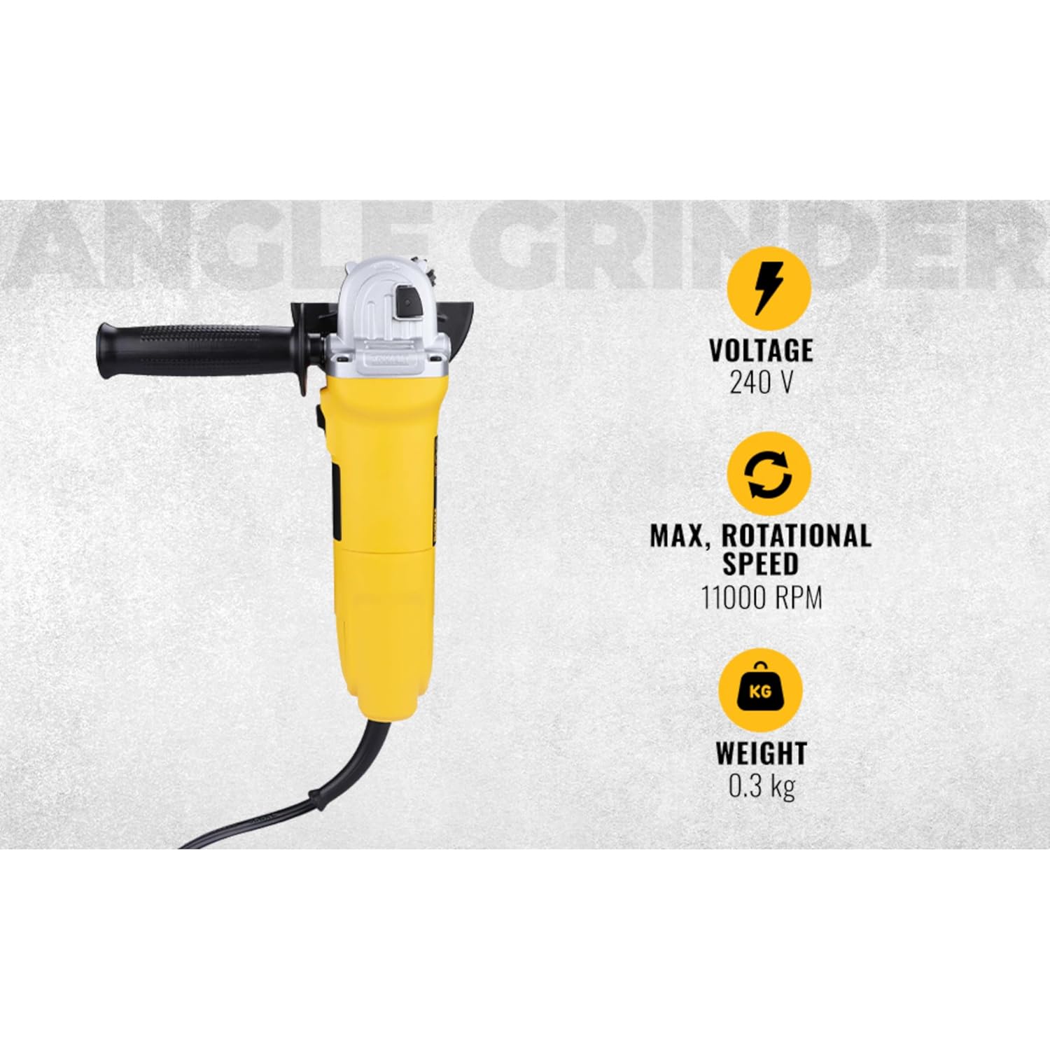 DEWALT DW802-IN, 850W, 4” (100mm) Heavy Duty Angle Grinder Engineered For Heavy Duty Applications with Spindle Lock and Slide switch, 2 Year Warranty