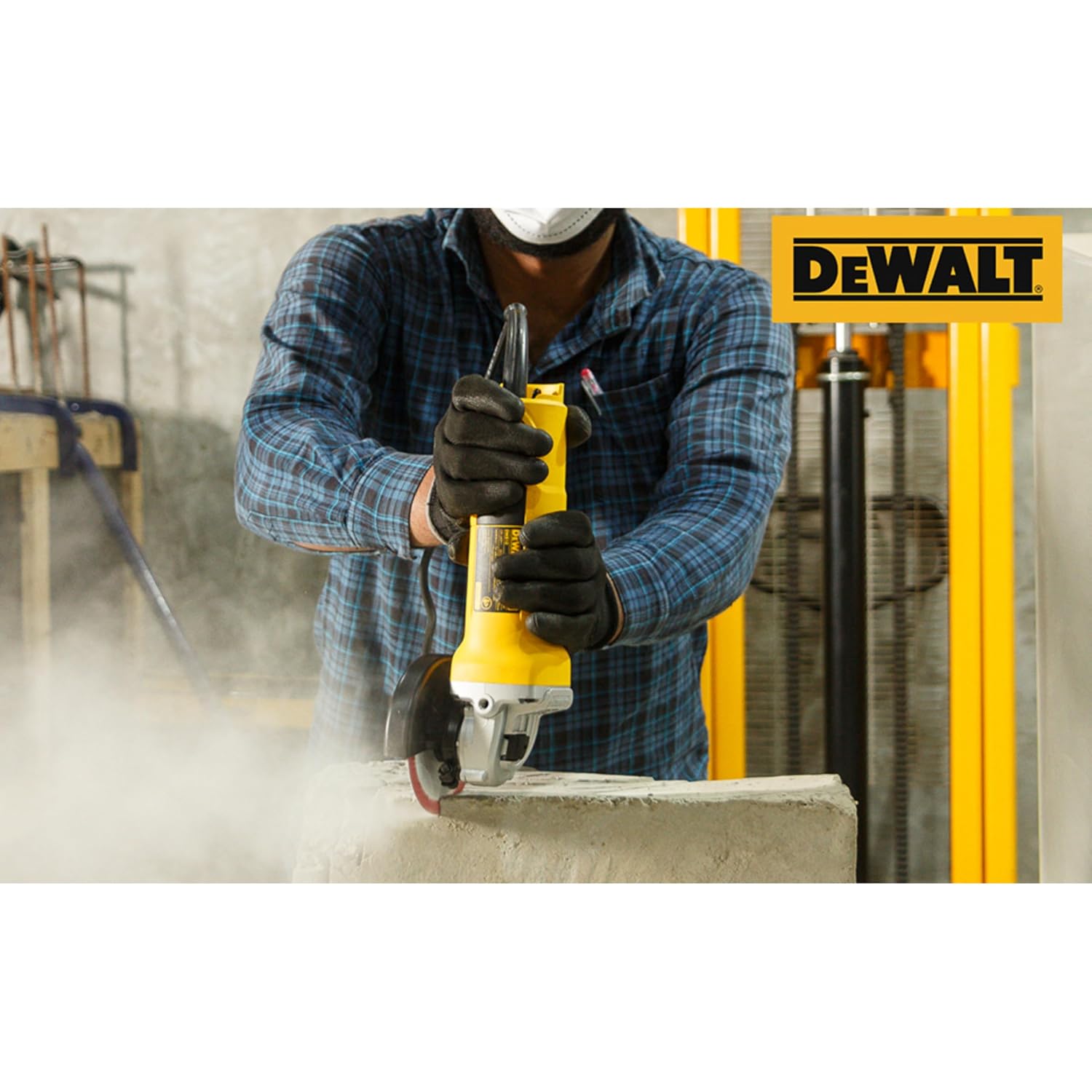 DEWALT DW810-IN01 750W 4 inch (100mm) Heavy Duty Small Angle Grinder with Toggle Switch