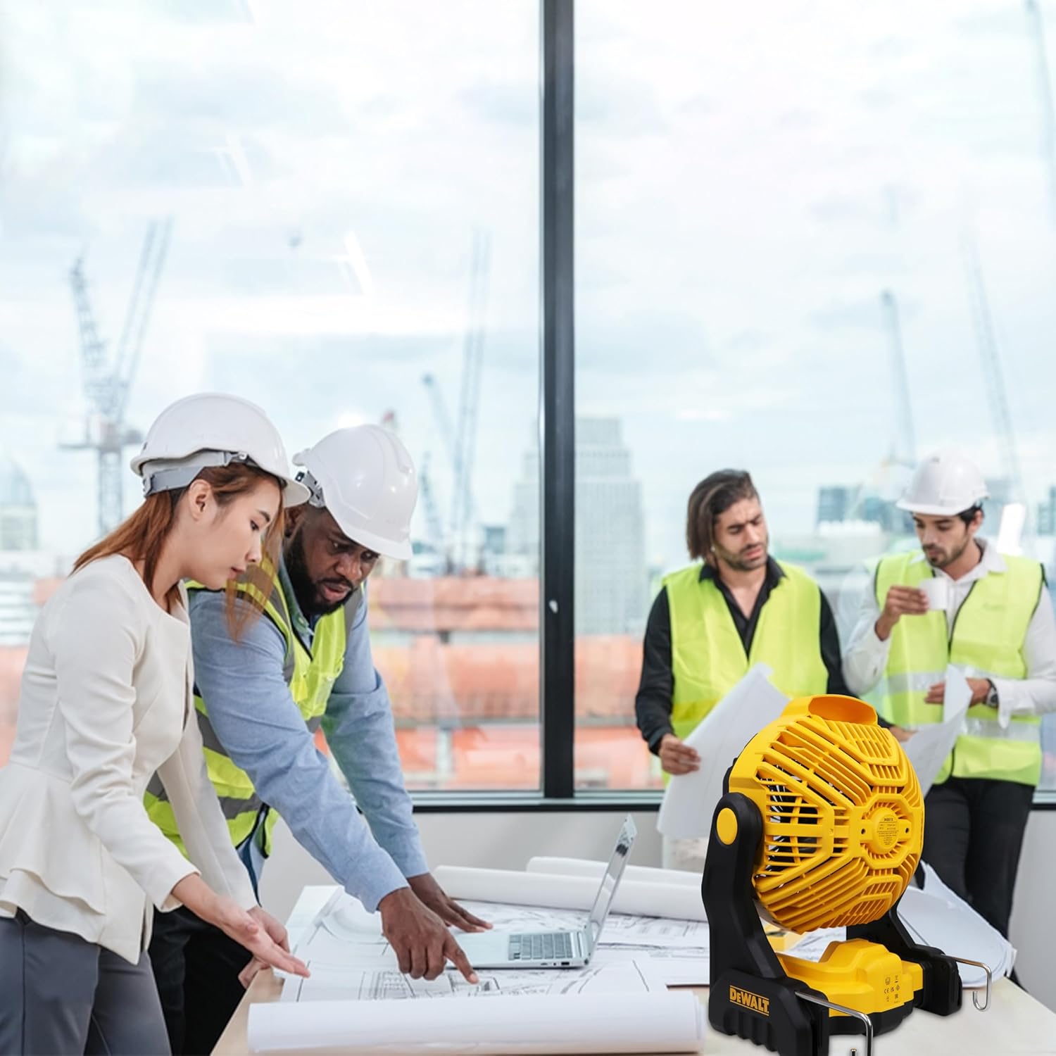 DEWALT DCE512N-XJ 18V XR 3000 RPM Fan Speed Cordless Brushless Portable Jobsite Fan – IP54 Rated (Bare Tool), Yellow & BlackDEWALT DCE512N-XJ 18V XR 3000 RPM Fan Speed Cordless Brushless Portable Jobsite Fan – IP54 Rated (Bare Tool), Yellow & Black