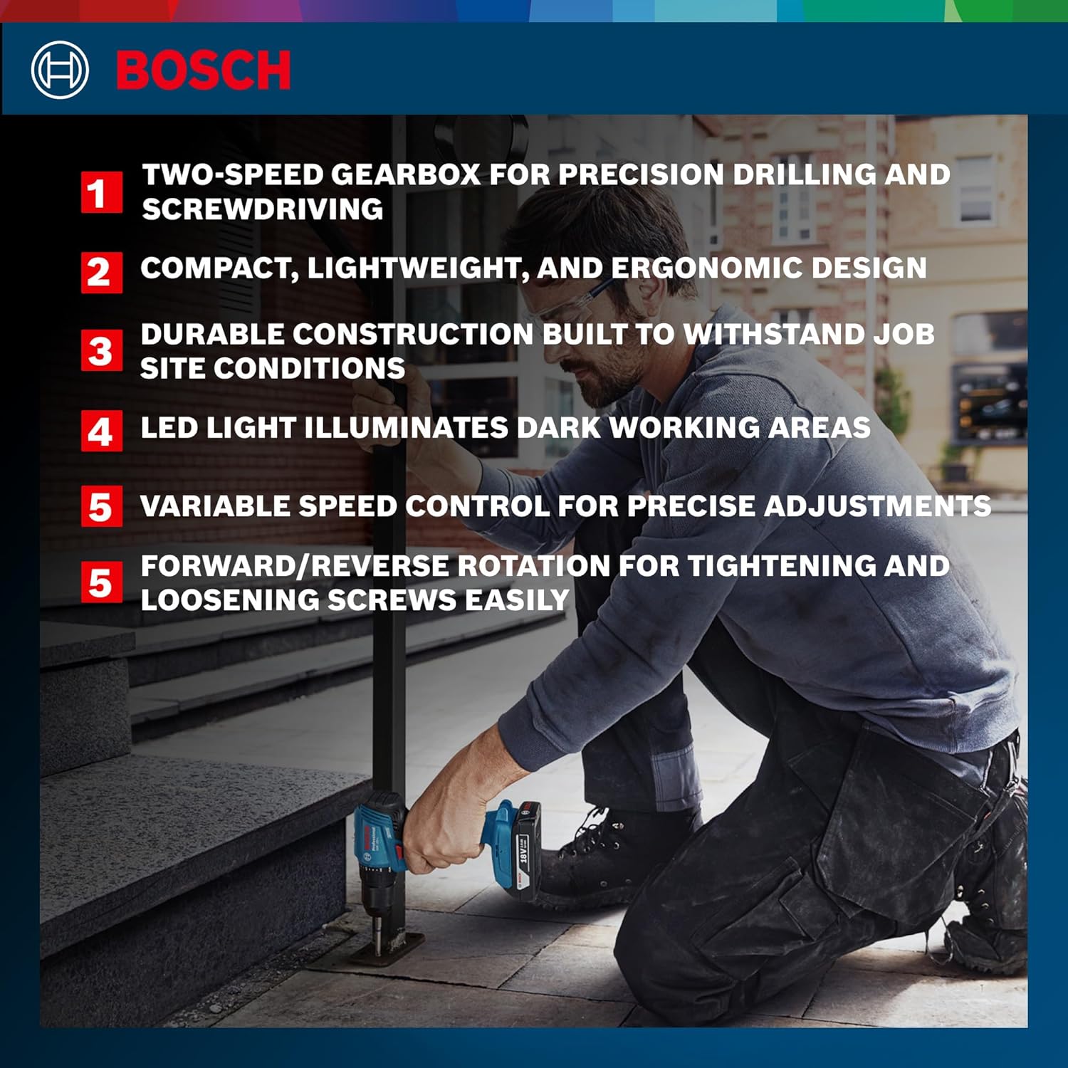 BOSCH GSR 185-Li Professional Kit | Brushless Motor