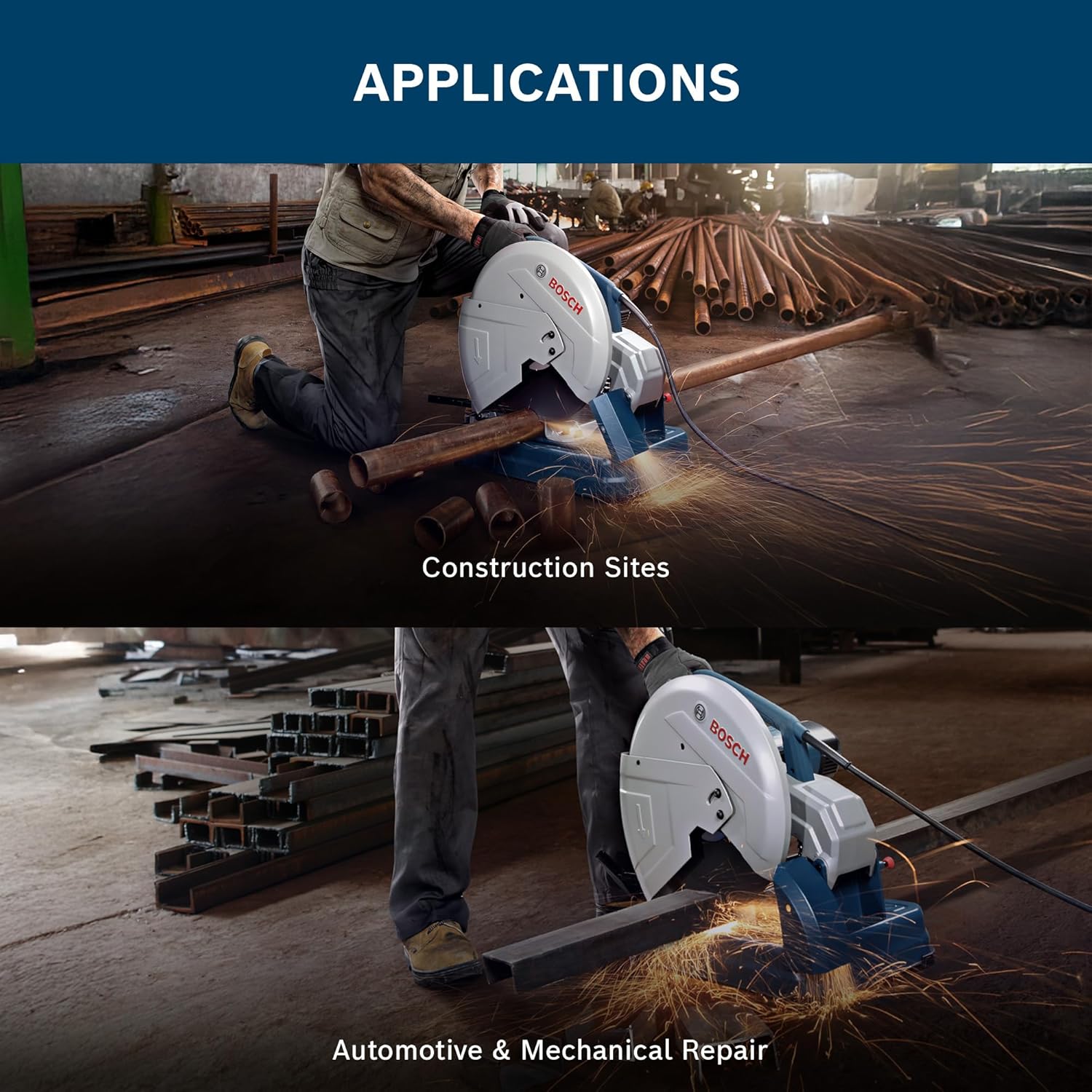 Bosch GCO 14-24 Heavy Duty Corded Electric Metal Cut Off Saw (14 Chop Saw), 2,400W, 355 mm Cutting Dia., 3,800 rpm, 17 kg + 1 Bosch cutting disc, Expert for Metal, 355 x 25.4 mm, 1 Year Warranty