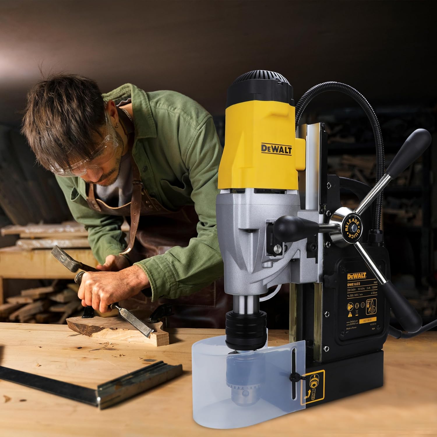 DEWALT DWE1622K-IN 1200W 50mm 2 Speed Magnetic Drill Machine Press