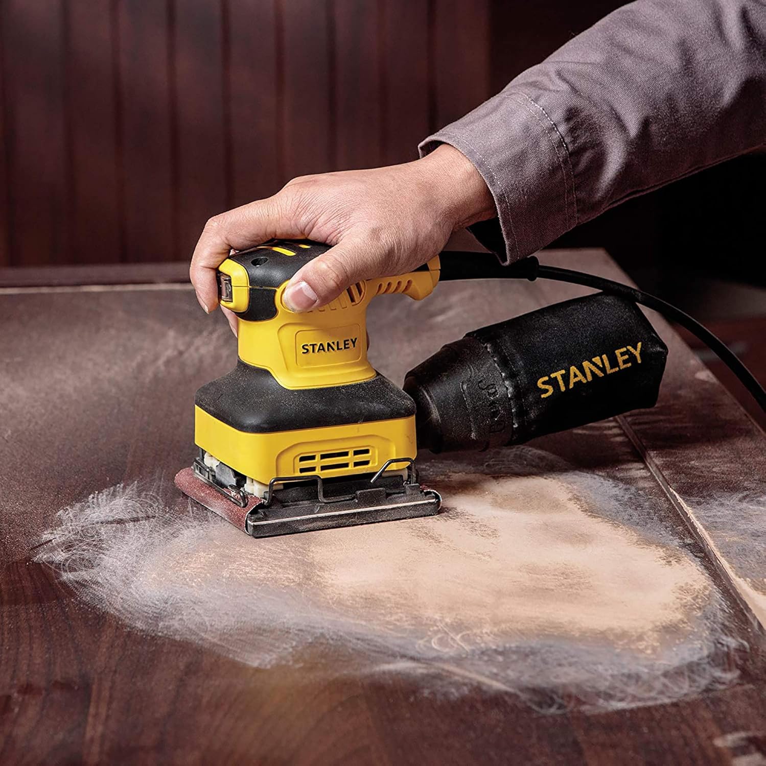 Stanley SS24-IN 240W, 14 Corded Electric Sheet Sander (Yellow and Black)