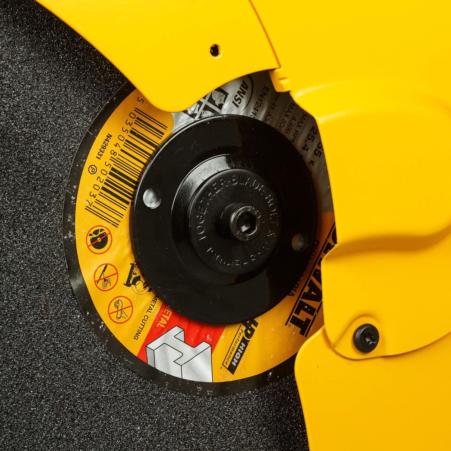 DEWALT D28730-IN 14-inch (355 mm),2300W,3800 Rpm Heavy Duty Chop Saw With Wheel Included For Cutting Metal, Robust Lightweight Aluminium Arm