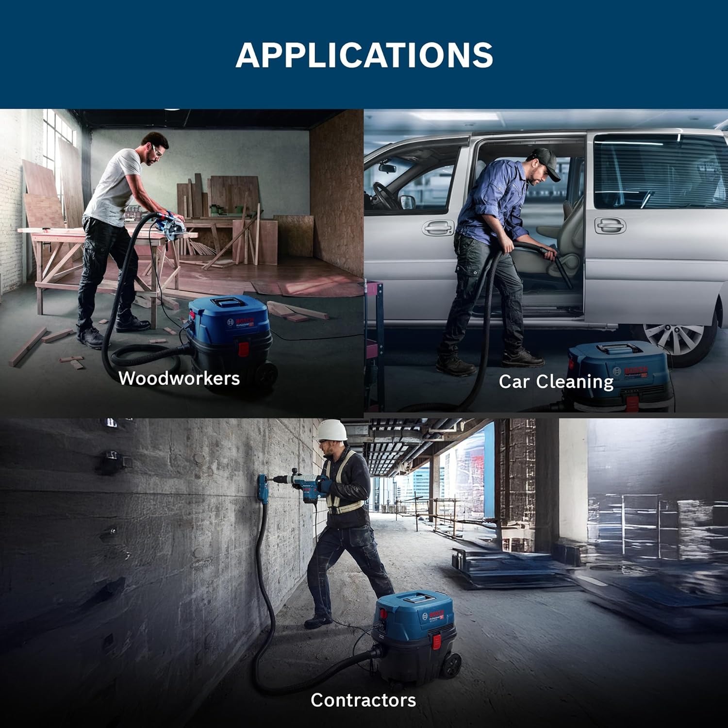 Bosch Gas 12-25 Professional Wet/Dry Extractor – 1250W Power, HEPA H13 Filter Captures 99.95% Fine Dust, 25L Capacity, Patented Filter Cleaning, 230V, 1 Year Warranty