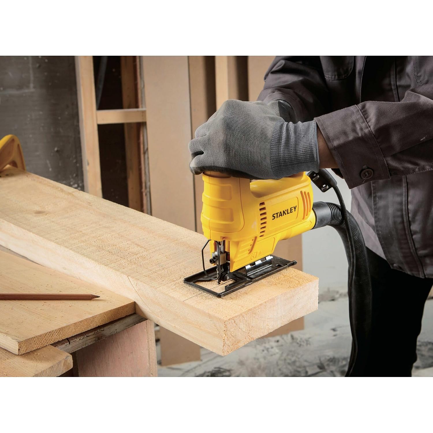 STANLEY SJ45 450W Variable Speed JigSaw for cutting woodsheetmetal and plastic with 6 position speed dial