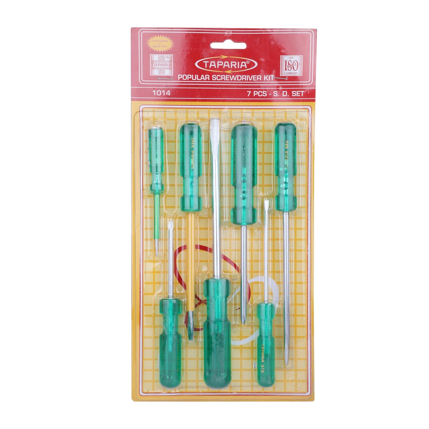 Taparia 1014 Blister Packaging Screw Driver Kit (7-Pieces), Green