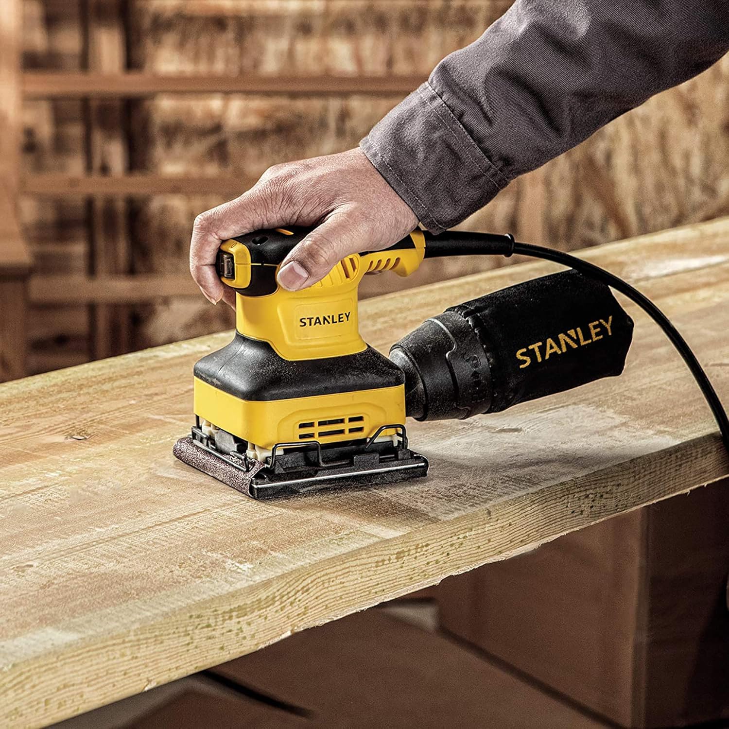 Stanley SS24-IN 240W, 14 Corded Electric Sheet Sander (Yellow and Black)